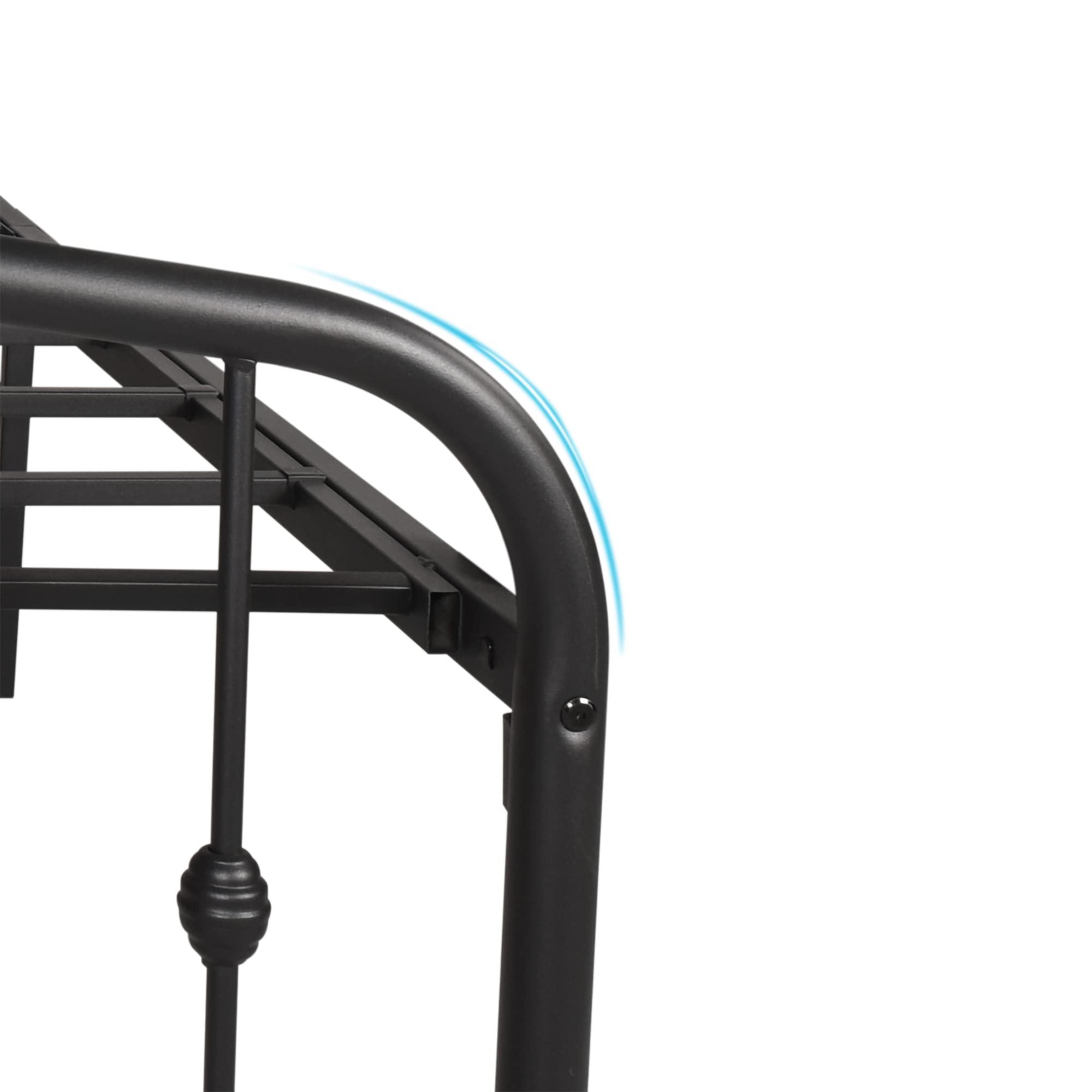 CNANXU CNANXU Metal Queen Size Platform Bed Frame with Headboard Footboard, Steel Bed Frame Queen Size Bed Mattress Foundation Support, No Box Spring Needed, Heavy Duty Steel Slats-Queen Bed (Black)