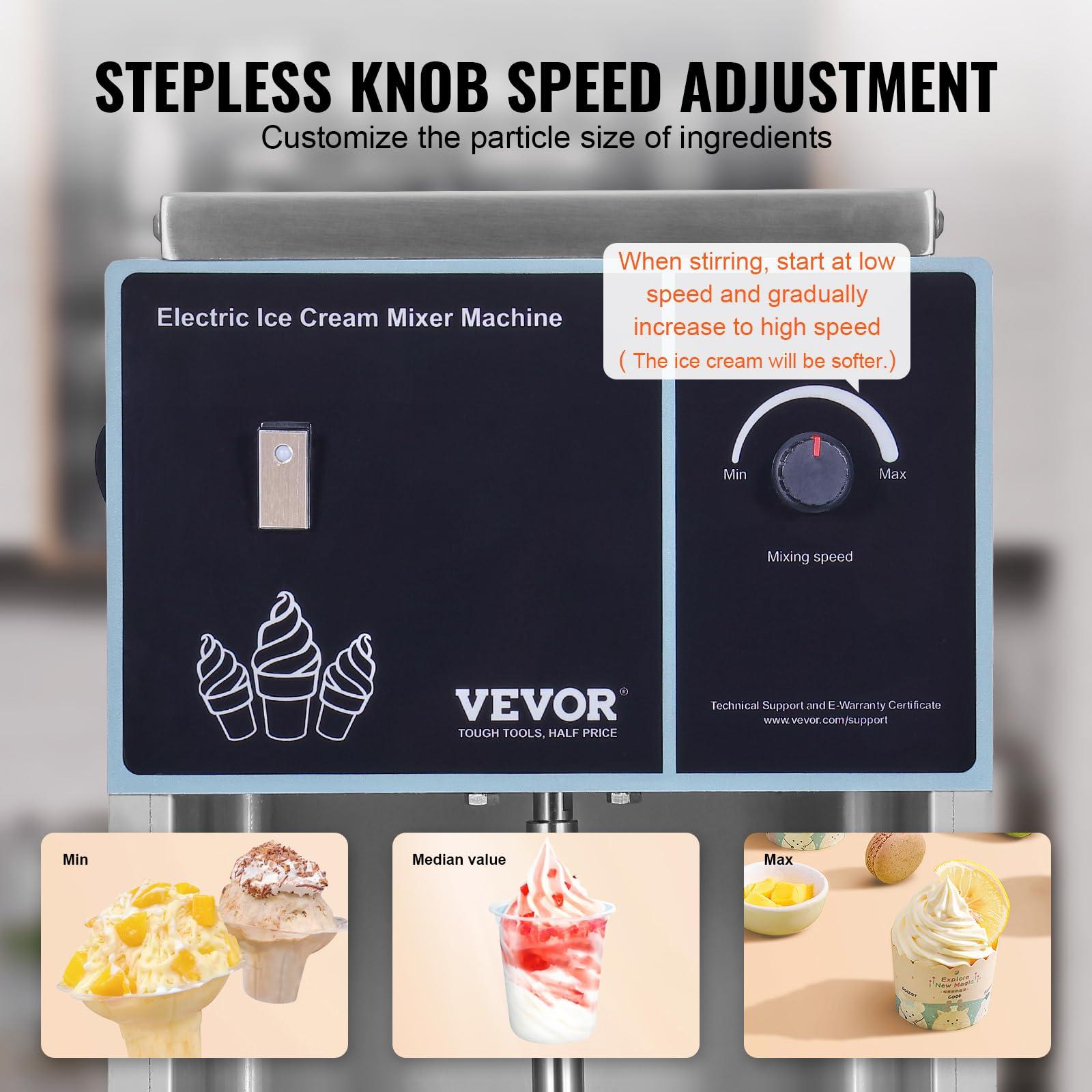 VEVOR VEVOR Frozen Yogurt Blending Machine 400W, Stepless Speed AdjustmentYogurt Milkshake Ice Cream Mixing Machine 4200RPM