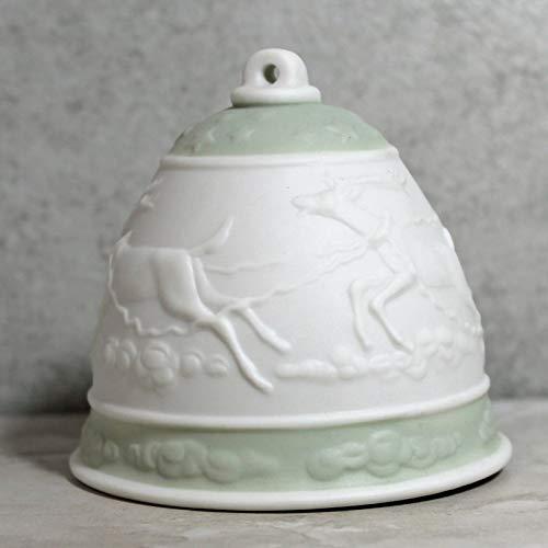 Lladro Lladro 1988 Green Porcelain Christmas Bell Ornament