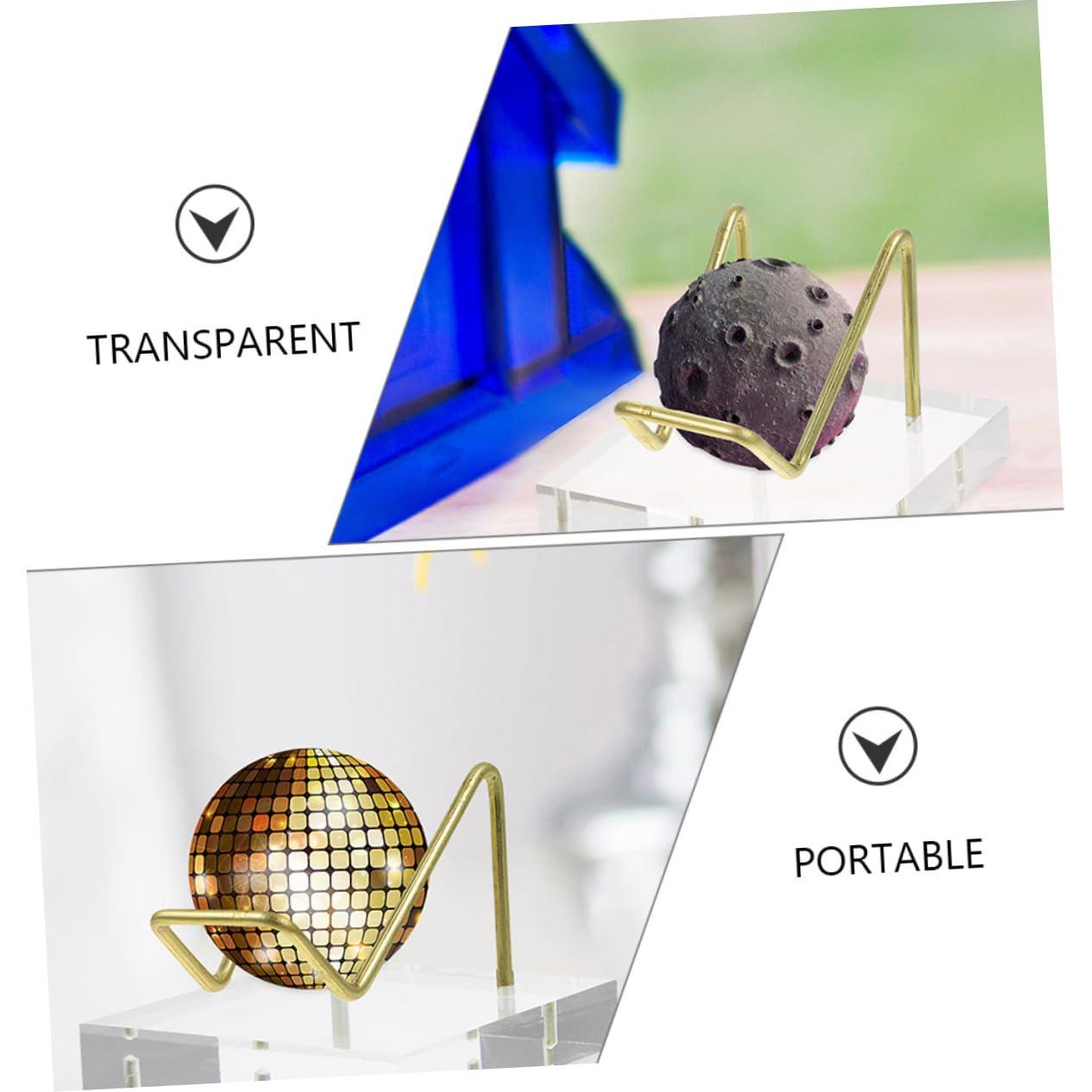 OKUMEYR OKUMEYR Lucite Holders for Heart Shaped Gems 3pcs Acrylic Display Stands Metal Base for Collectibles and Art Pieces