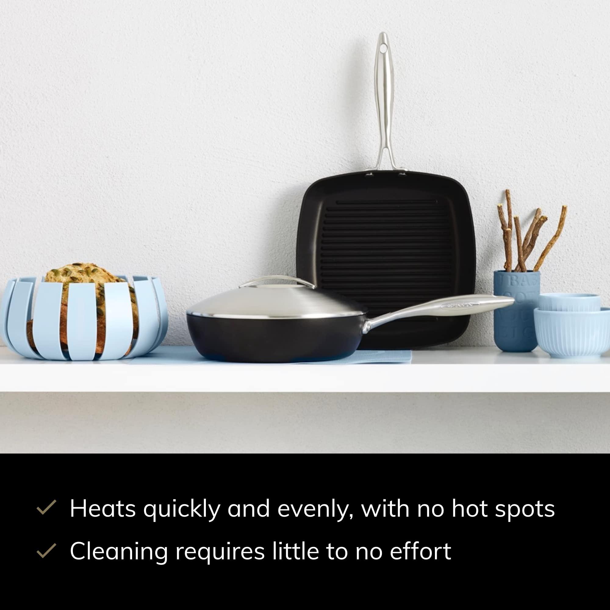 Scanpan SCANPAN Professional 10.5 Square Grill Pan - Easy-to-Use Nonstick Cookware - Dishwasher, Metal Utensil & Oven Safe - Made in Denmark