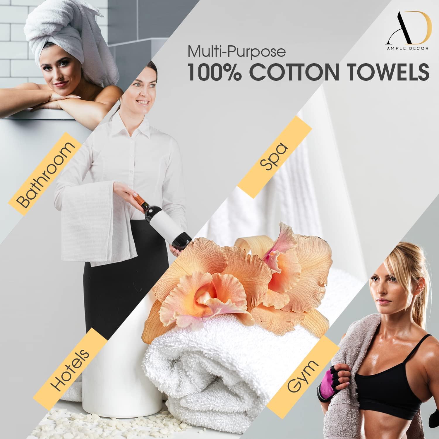 Ample Decor Ample Decor 100% Cotton Luxury 6 Piece Towels Set, 2 Bath Towels, 2 Hand Towels, 2 Wash Cloths for Bathroom - Orange Towel Sets