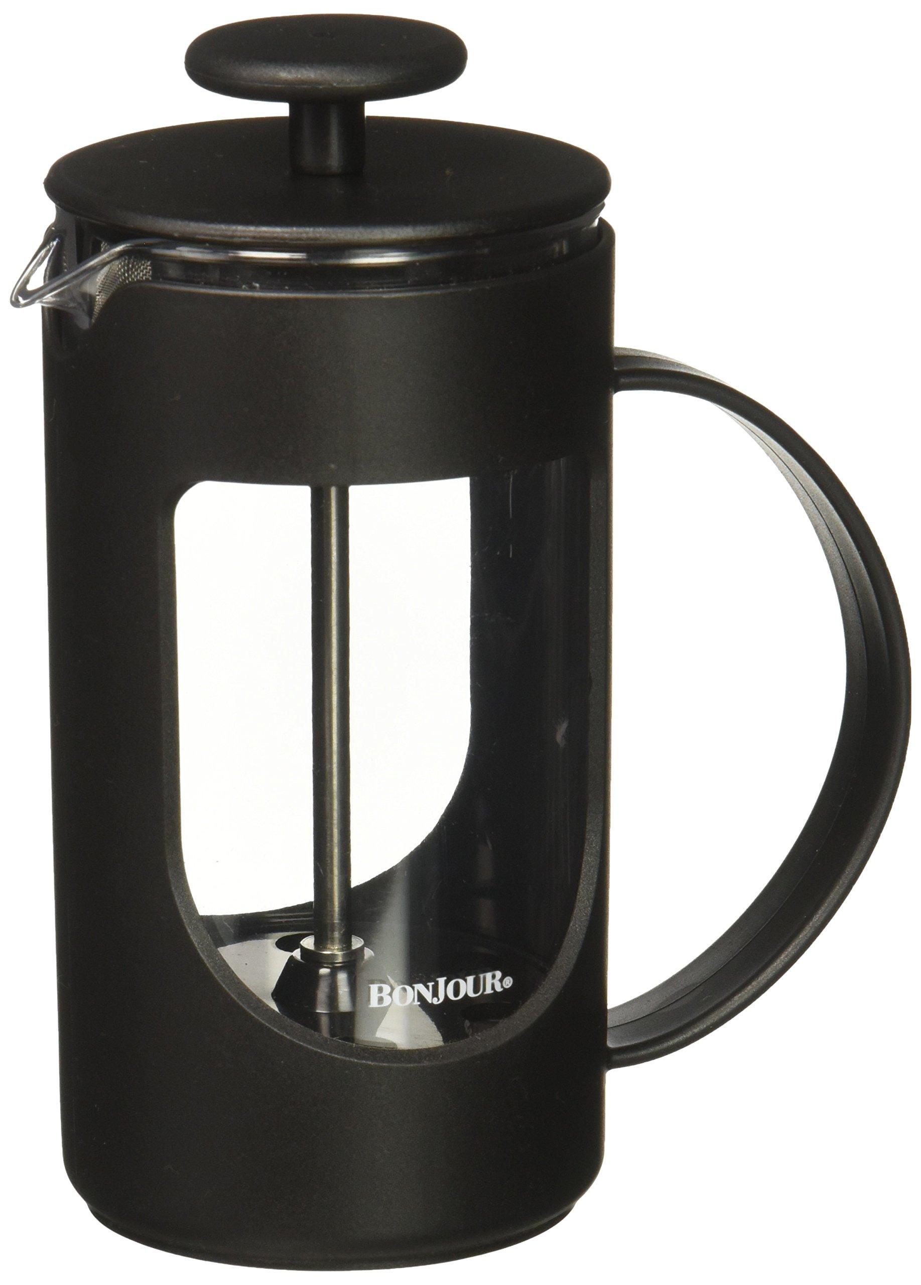 BonJour BonJour Ami-Matin Unbreakable French Press Coffee Maker, for Traveling, Camping, Everyday Use, 3-Cup/12.7 Ounce, Black