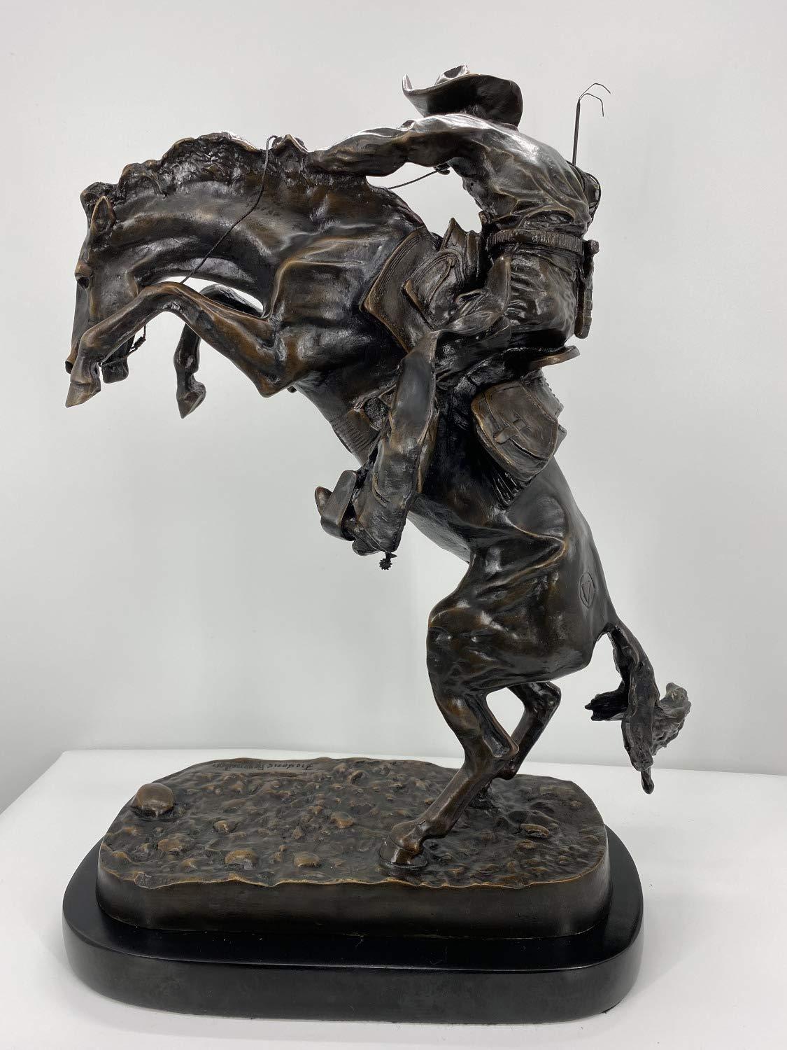 LIFETIME INTERNATIONAL INC LIFETIME INTERNATIONAL INC American Handmade Bronze Sculpture Statue Bronco Buster By Frederic Remington Regular Size 24" Inches Tall