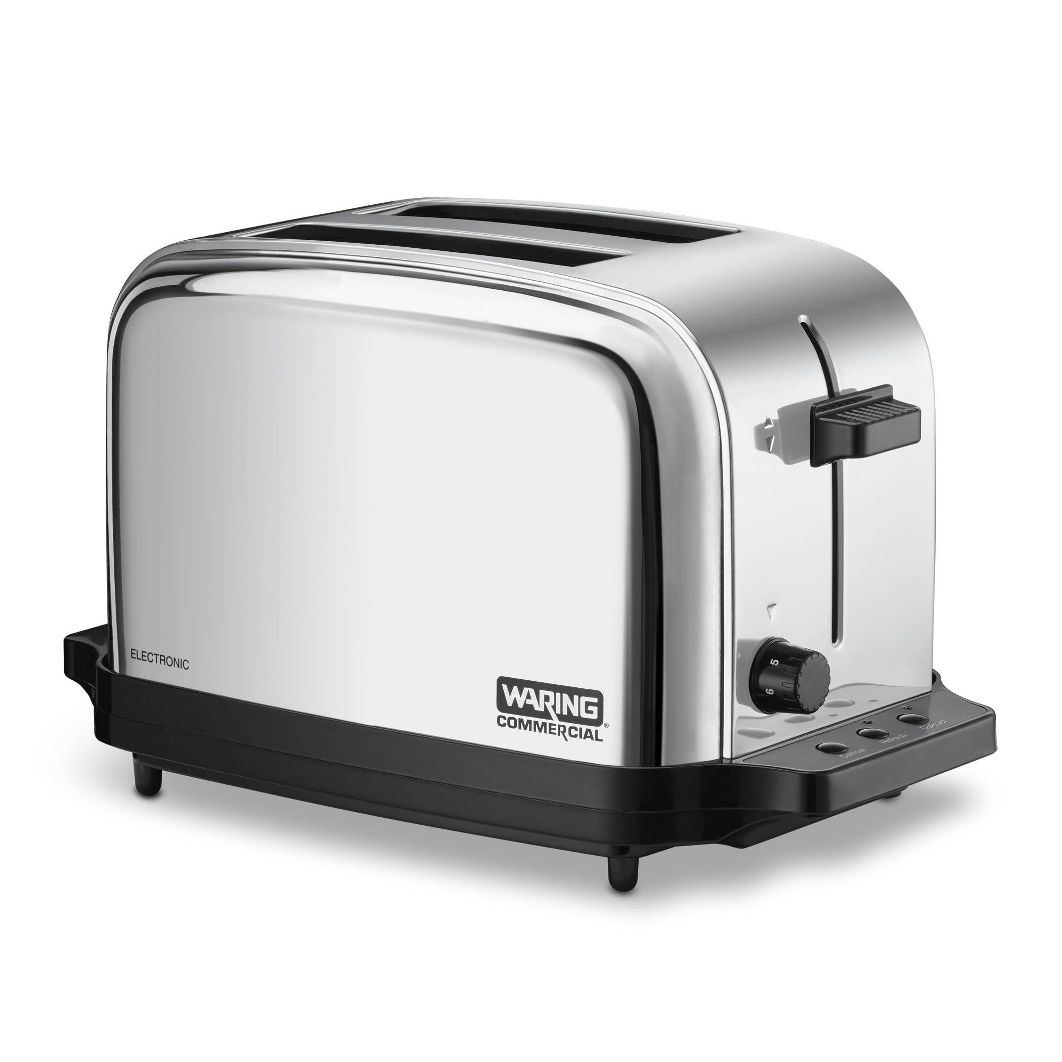 Waring Commercial Waring Commercial WCT702 2-Slice Commercial Light Duty Pop-Up Toaster, 120V, 5-15 Phase Plug, Silver, 2-Compartment