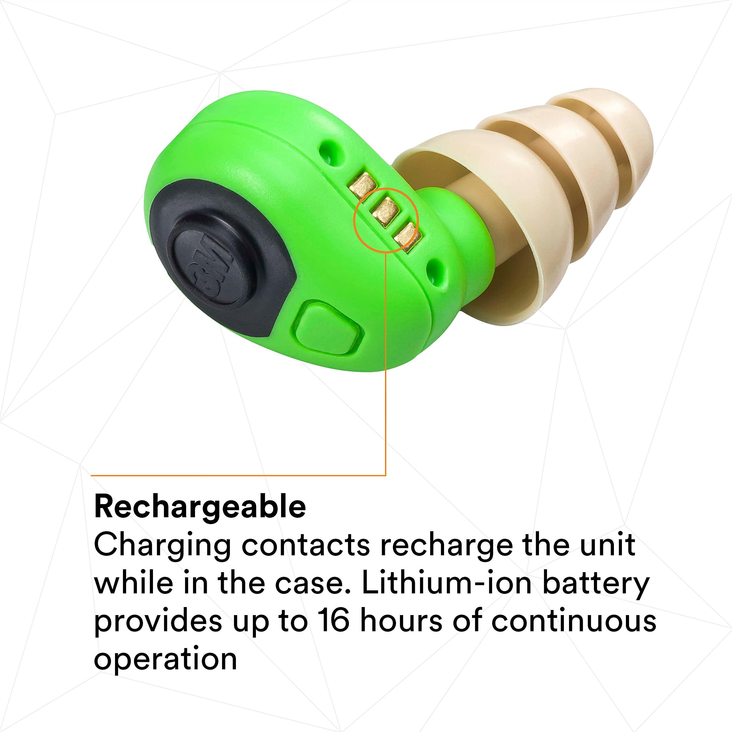 3M 3M PELTOR EEP-100 Ear Plug Kit, Rechargeable, Noise Reduction, Construction, Manufacturing, Maintenance