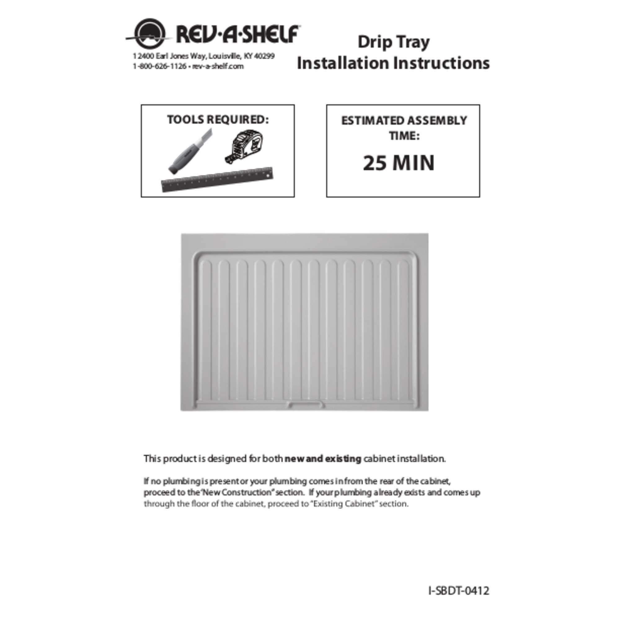 Rev-A-Shelf Rev-A-Shelf Under Sink Base Drip Tray Mat Shelf Liner for Kitchen Cabinets Protective Organization Accessory, Almond, SBDT-2730-A-1