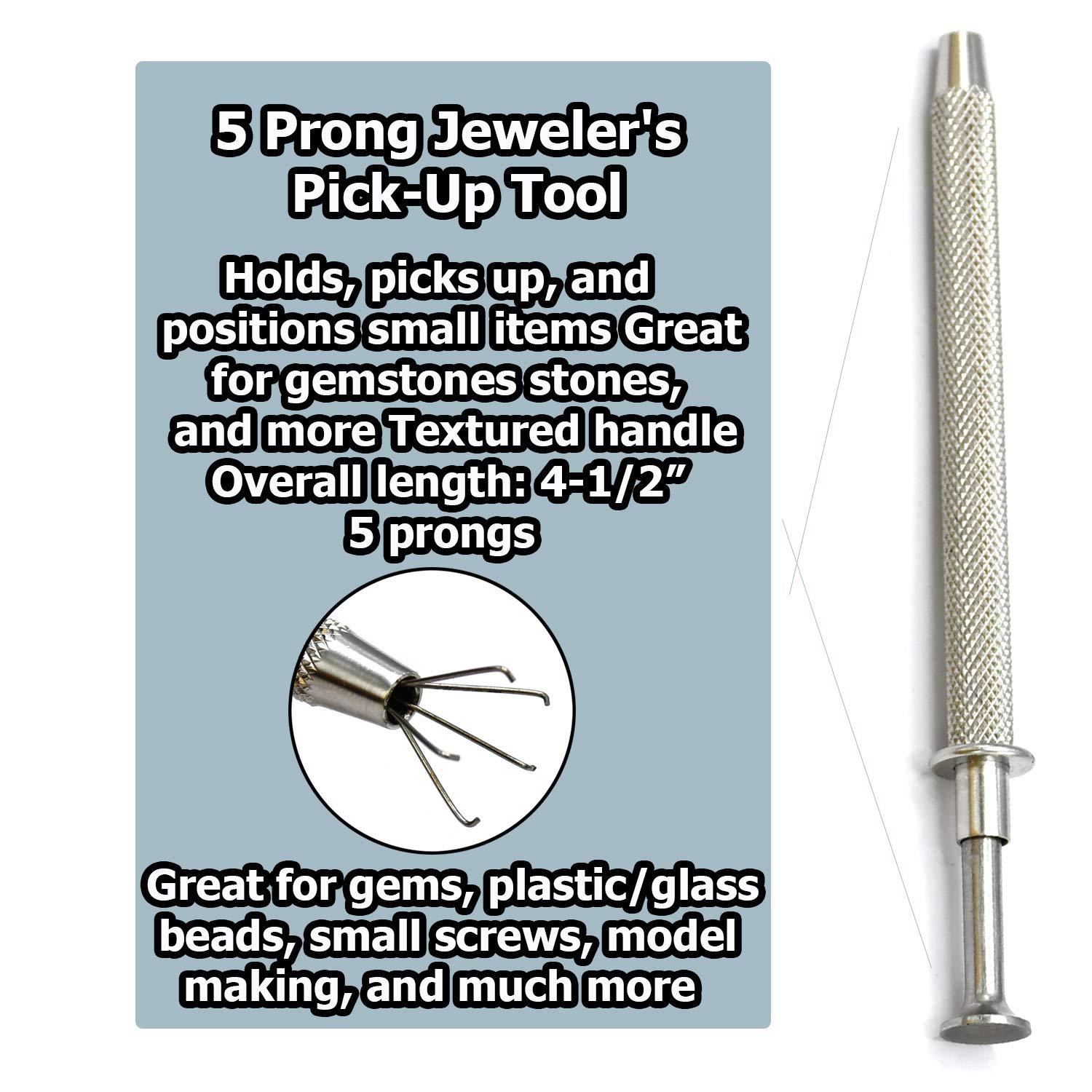 G.S Online Store 5 Prong Diamond Tweezers Gem Pick-Up Holder Tool, Catcher Grabber Jewelry Making Tool by G.S Online Store