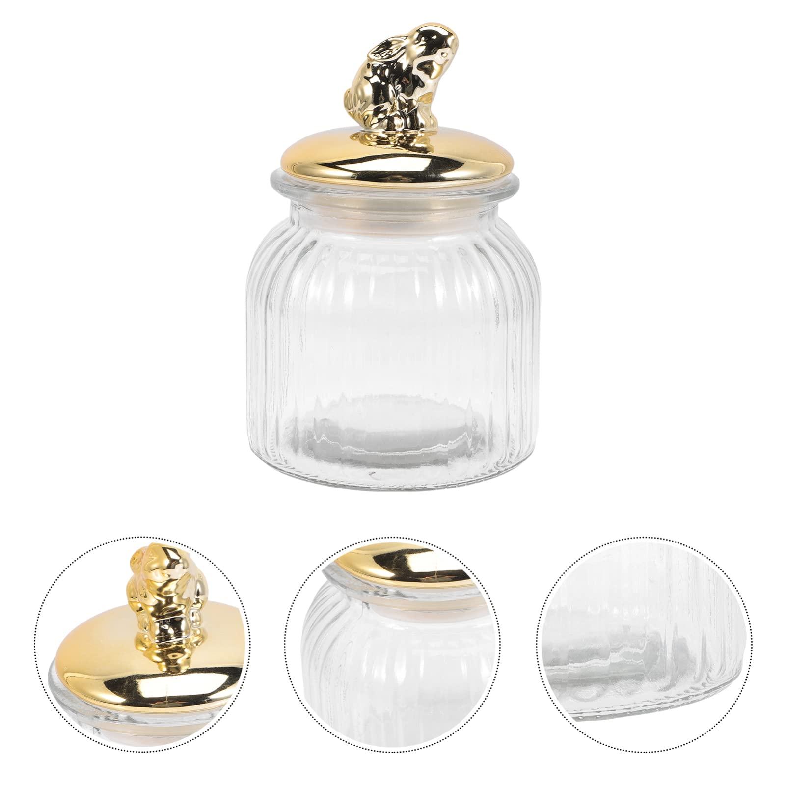 PRETYZOOM PRETYZOOM Rabbit Ear Glass Jar Glass Food Canister Glass Bunny Canister Loose Tea Container Candy Jar Candy Holder Containers with Lids Decor Treat Jar With Cover Ceramics Toothpick Jar