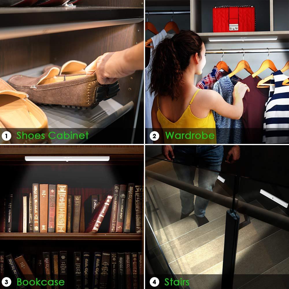 LOFTER LOFTER LED Closet Light , Rechargeable 62-LED Cabinet Lights Wireless Under Cabinet Light for Closet , Cabinet , Wardrobe , Motion Sensor Closet Light with 2 Sensor Mode (ONLY Motion, Motion & Light)