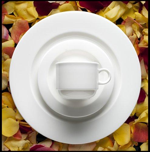 Fortessa Fortessa Cassia Fortaluxe SuperWhite Vitrified China Dinnerware, 16-Piece Place Setting, Service for 4