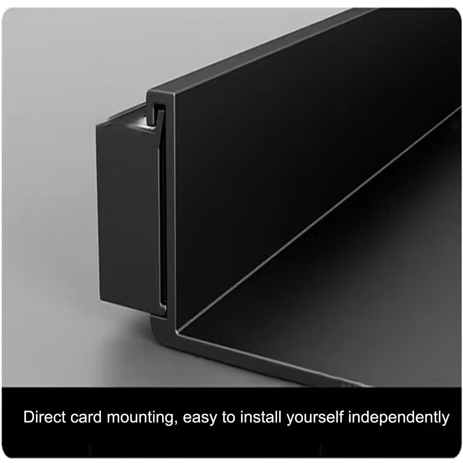 EMYJAY EMYJAY Floating Display Shelf, Floating Shelves Wall Mounted Floating Display Shelf LED Lighting Light is Soft Neatly Arranged to The Wall (Color : Black, Size : 60x20x6cm)