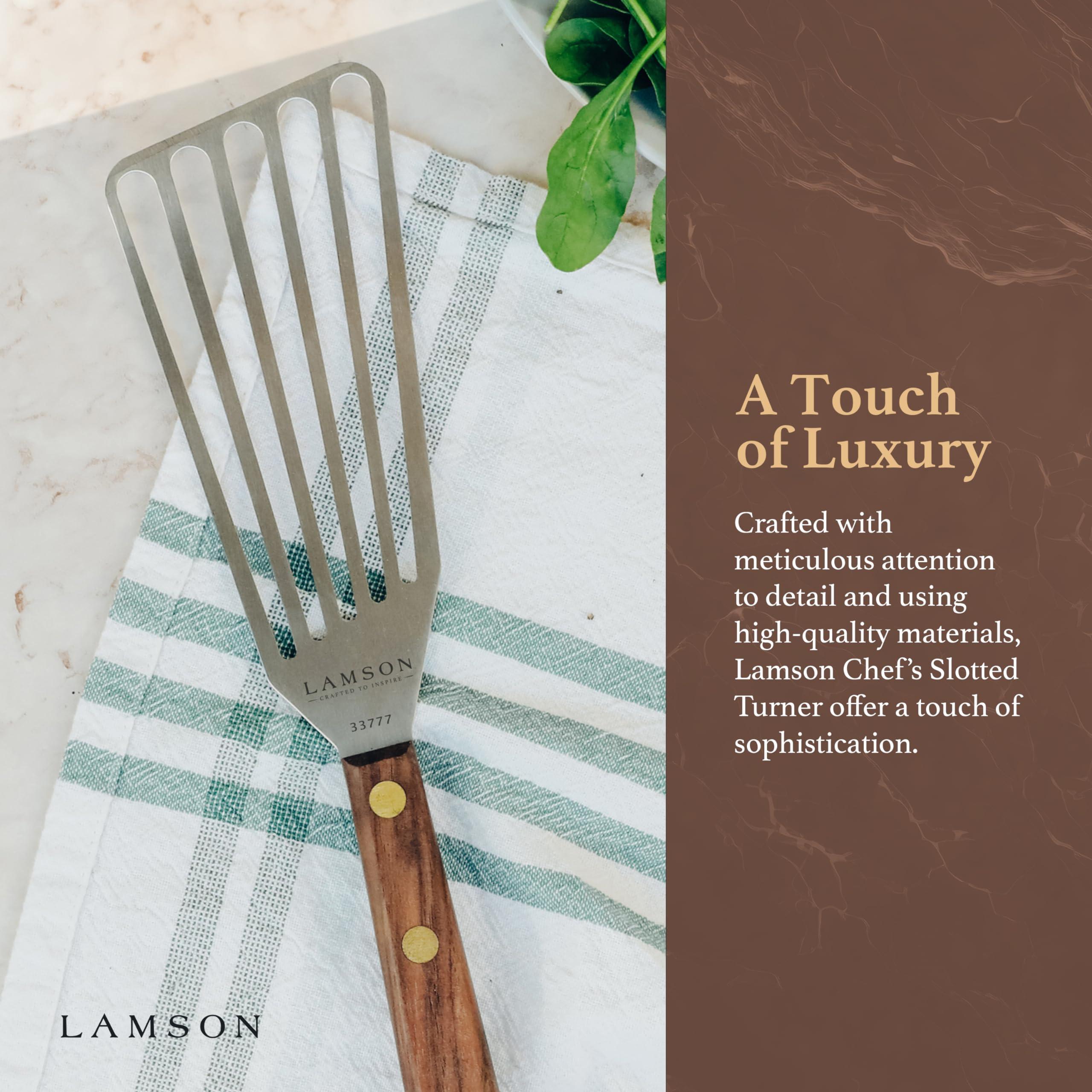 Lamson Lamson 3\' x 6\" Chef\'s Slotted Turner with Walnut Handle - Right-Hand