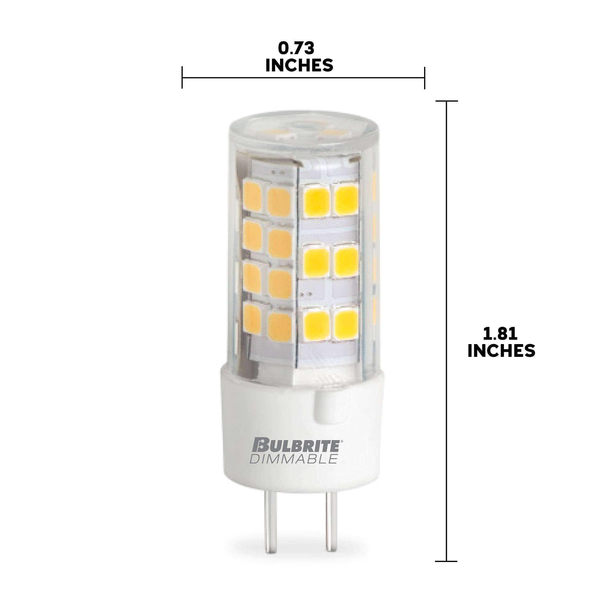 Bulbrite Bulbrite 861536 LED Mini T4 Dimmable Bi-Pin Base (GY6.35) Light Bulb 35 Watt Equivalent 3000K, Clear 2-Pack
