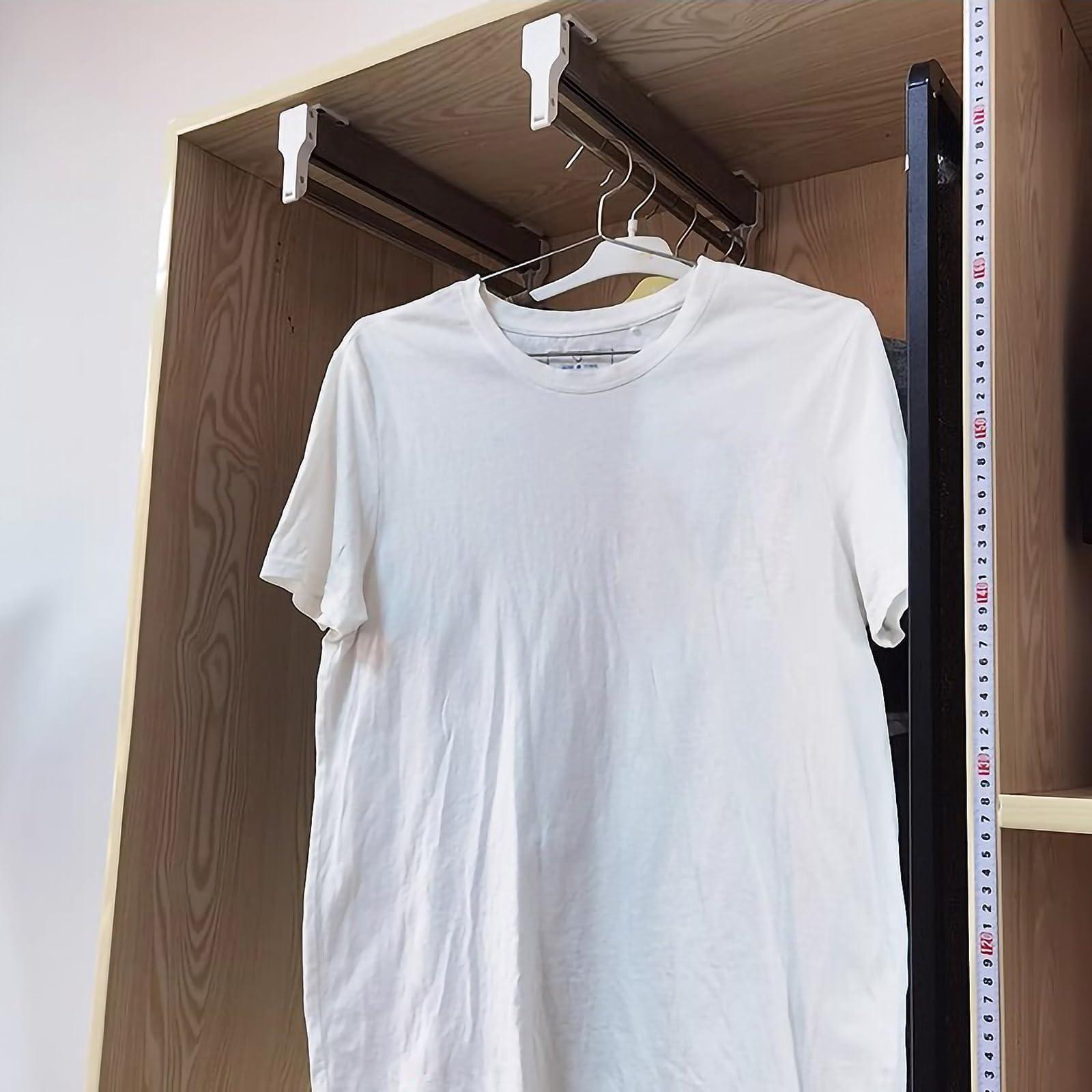 GONCBKVN Stainless Steel Pull Out Clothes Hanger Rail for Closet, Adjustable Heavy Duty Clothes Storage Hanger Rod, for Pants Coats (Color : Black, Size : 30cm/11.8in)