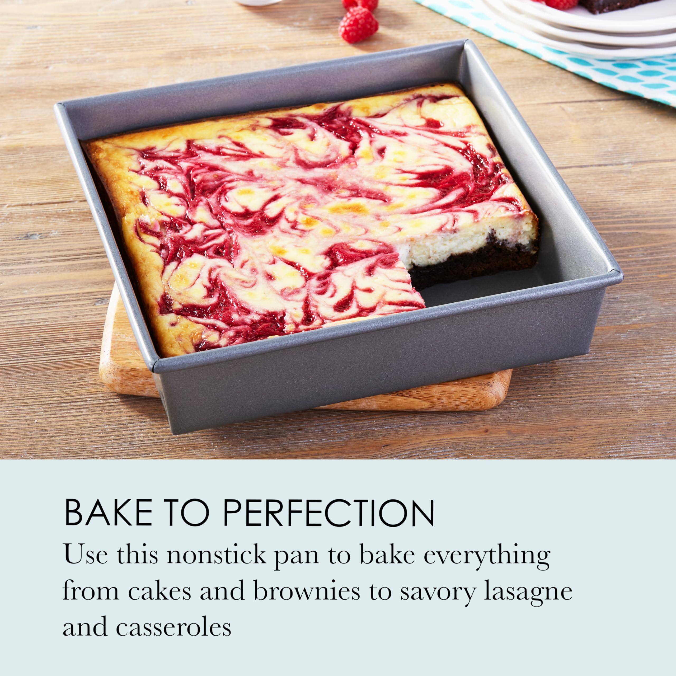 Chicago Metallic Chicago Metallic Commercial II Non-Stick 9-Inch Square Cake Pan. Make traditional square cakes or layer cakes, brownies, casseroles, and more,