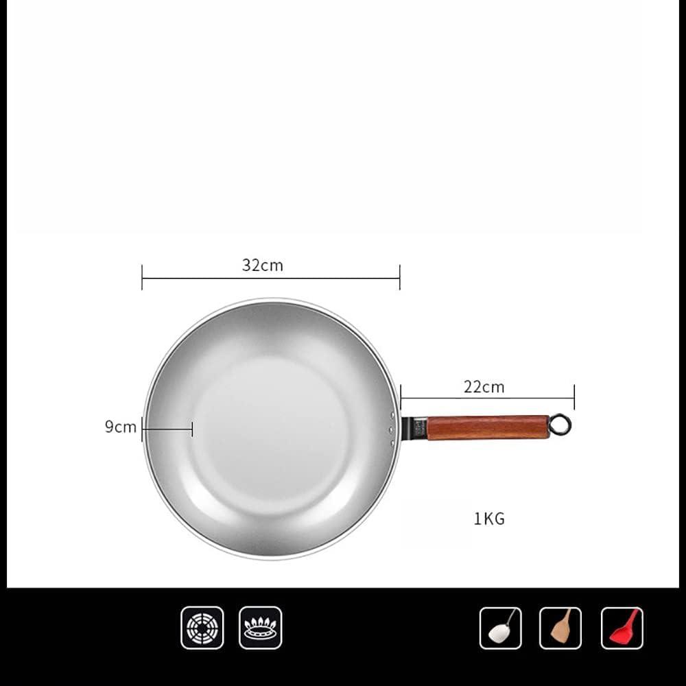 LRTYZBD LRTYZBD Pure Titanium Nonstick Skillet,12.6-Inch Frying Pan Uncoated Household Steak Omelet Household Gas Induction Cooking