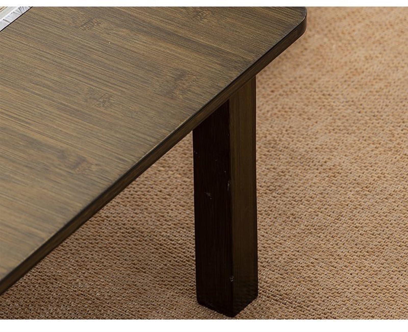 Obriskus Obriskus Small Coffee Table, Square Japanese Floor Table, Short Table Low Table for Sitting on The Floor Small Desk Floor Table for Dining, Drawing, Reading and Writing(24\" D x 24\" W x 12.6\" H)