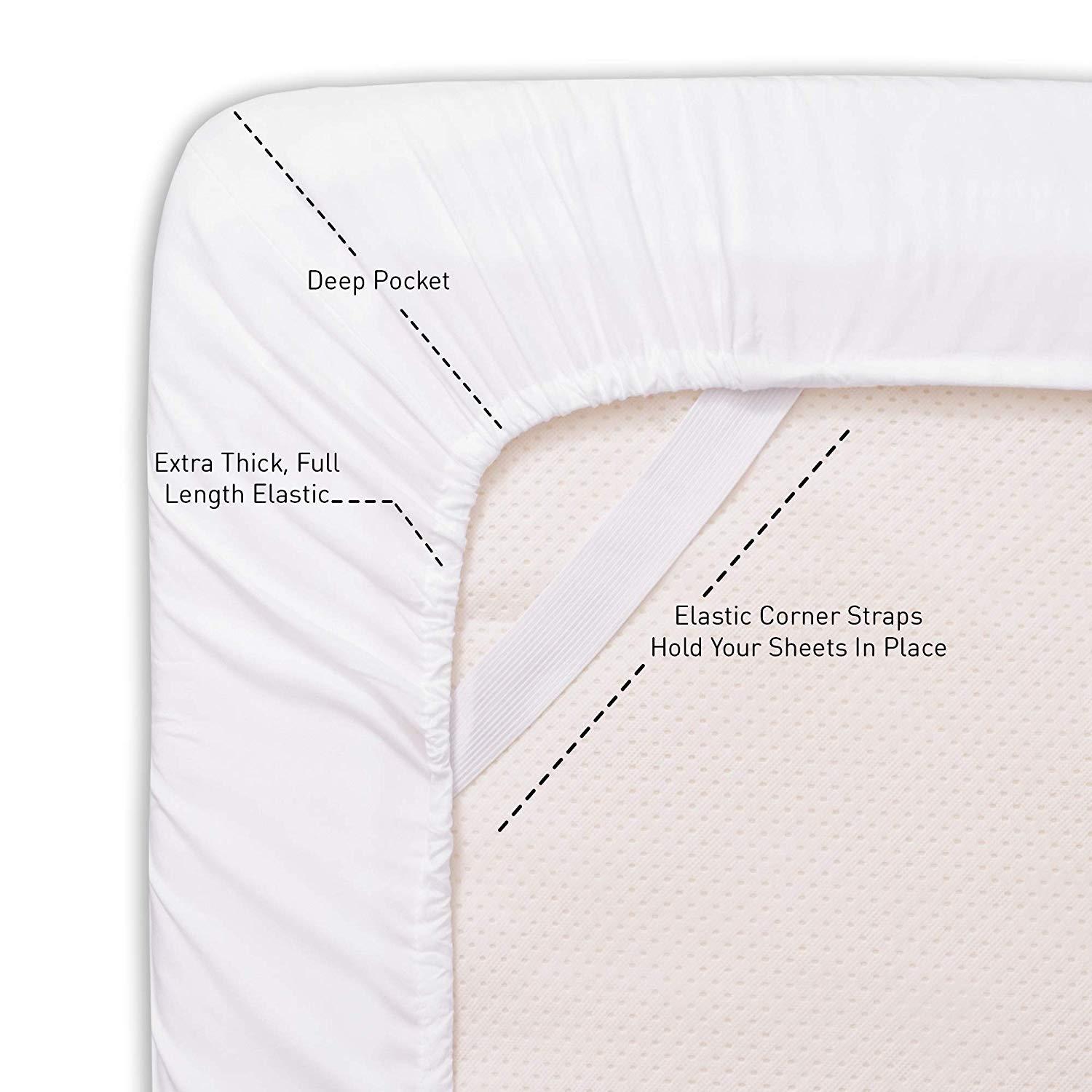 RRlinen RRlinen 6 Piece 800 Thread Count 16\'\' Deep Pocket King Sheet Set with 2 Extra Pillow Cases Long Staple Cotton Sheets White Soft and Comfortable Bedding Set (King, White)