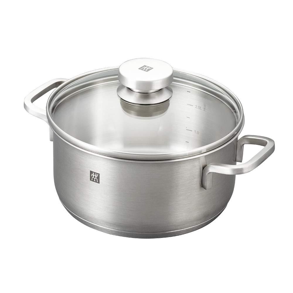 ZWILLING ZWILLING Focus 10 Piece Stainless Steel Cookware Set I Industion Compatible I 18/10 Stainless Steel Interior for Pure Tasting Food I Glass Lids and Folded Rims, Regular, Silver (66670-001)