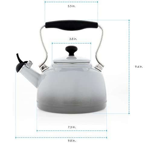 Chantal Chantal Tea Kettle, Vintage Series, Enamel on Steel, Whistling (Fade Grey)