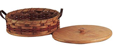 AMISH BASKETS AND BEYOND Amish Handmade Round Single Pie Carrier Basket (RED W/O LINER)