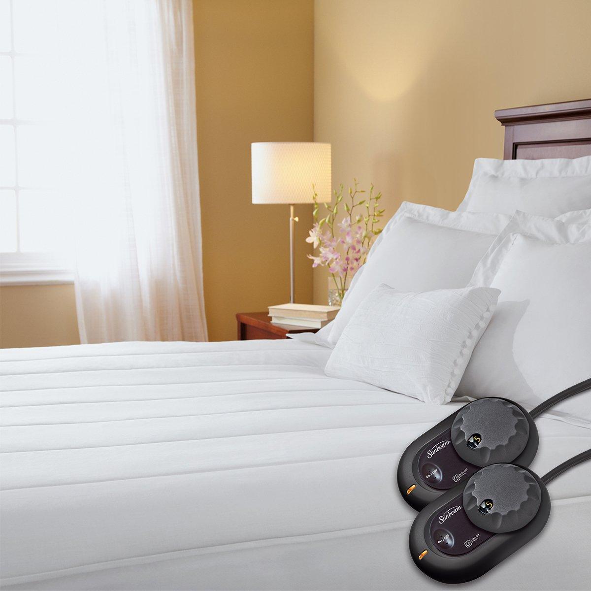 Sunbeam Sunbeam Heated Mattress Pad | Quilted, 10 Heat Settings , White , King - MSU2KKS-V000-11A00