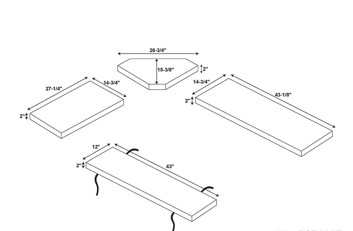 Linon Linon Chelsea Cushion Set, Beige, 43.39\"W x 14.76\"D x 1.97\"H