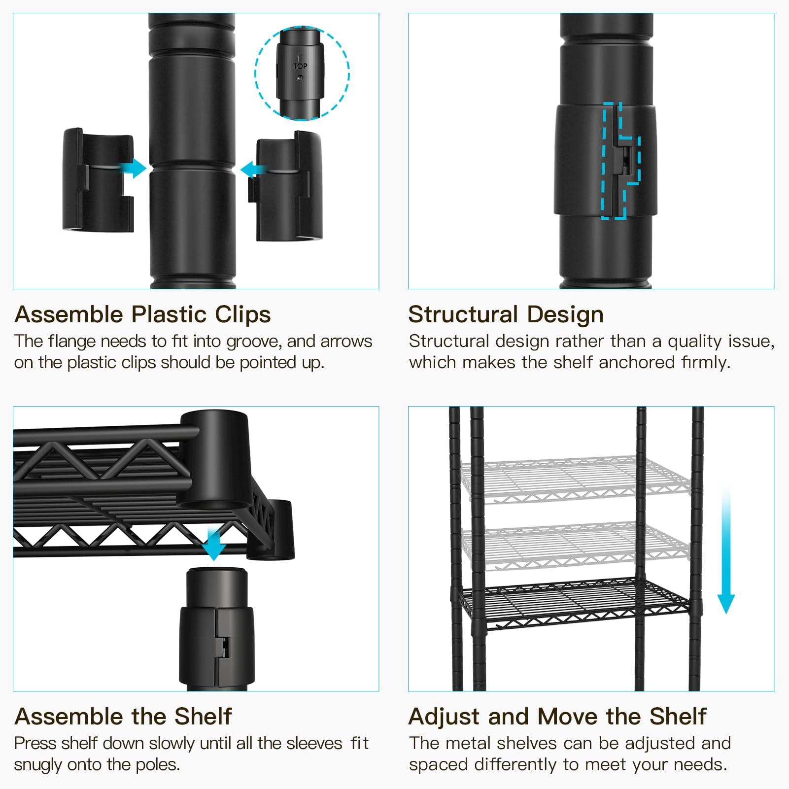 Ulif Ulif E1 Heavy Duty Closet Garment Rack, 6 Tiers Adjustable Metal Freestanding Expandable Clothing Storage with 4 Hanger Rods, Easy to Assemble Wardrobe, 71.4" H x (70" - 88.2") L x 14" D, Black