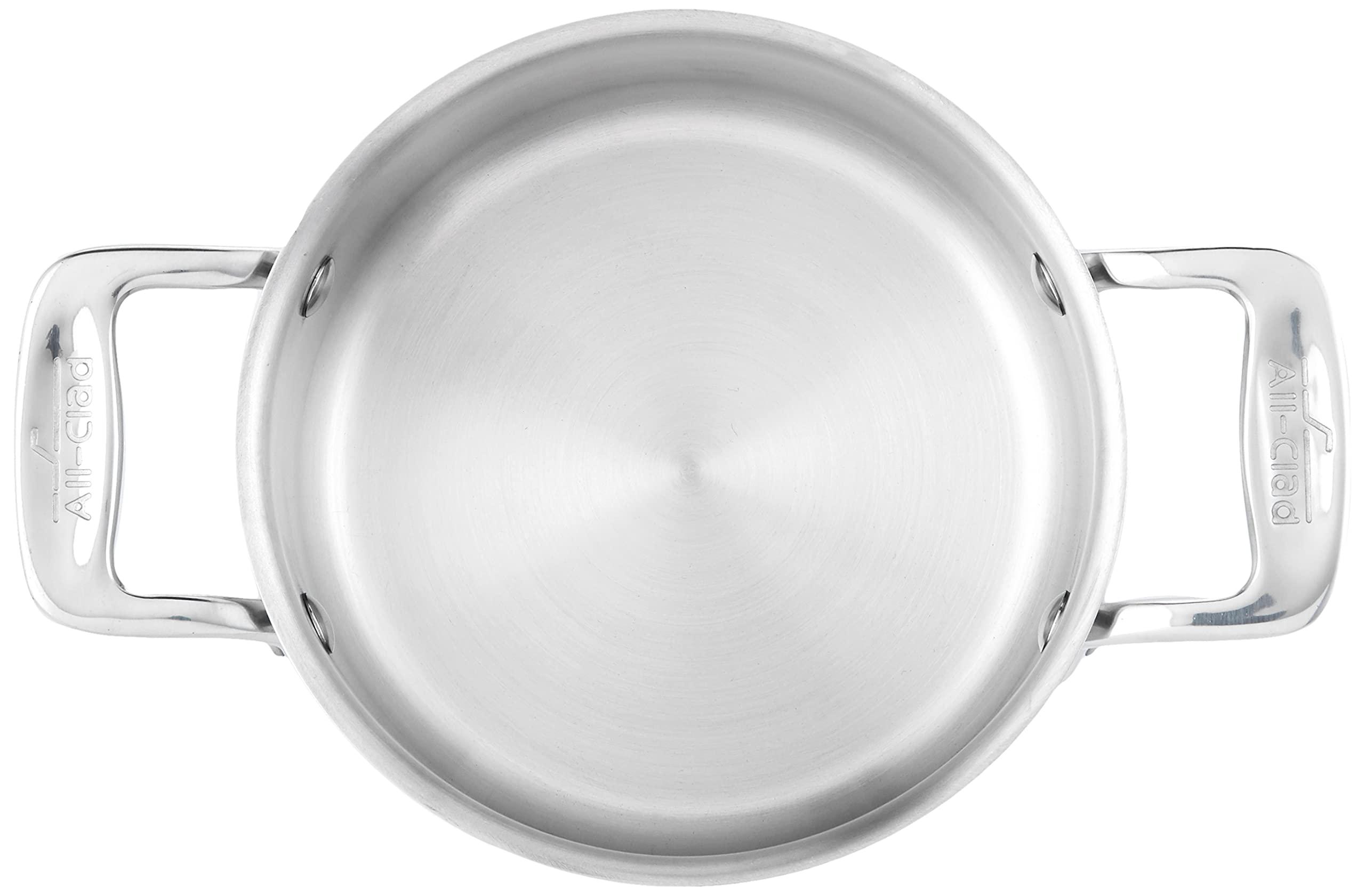 All-Clad All-Clad Specialty Stainless Steel Ramekin with Lid 2 Piece Oven Broiler Safe 600F Pots and Pans, Cookware Silver