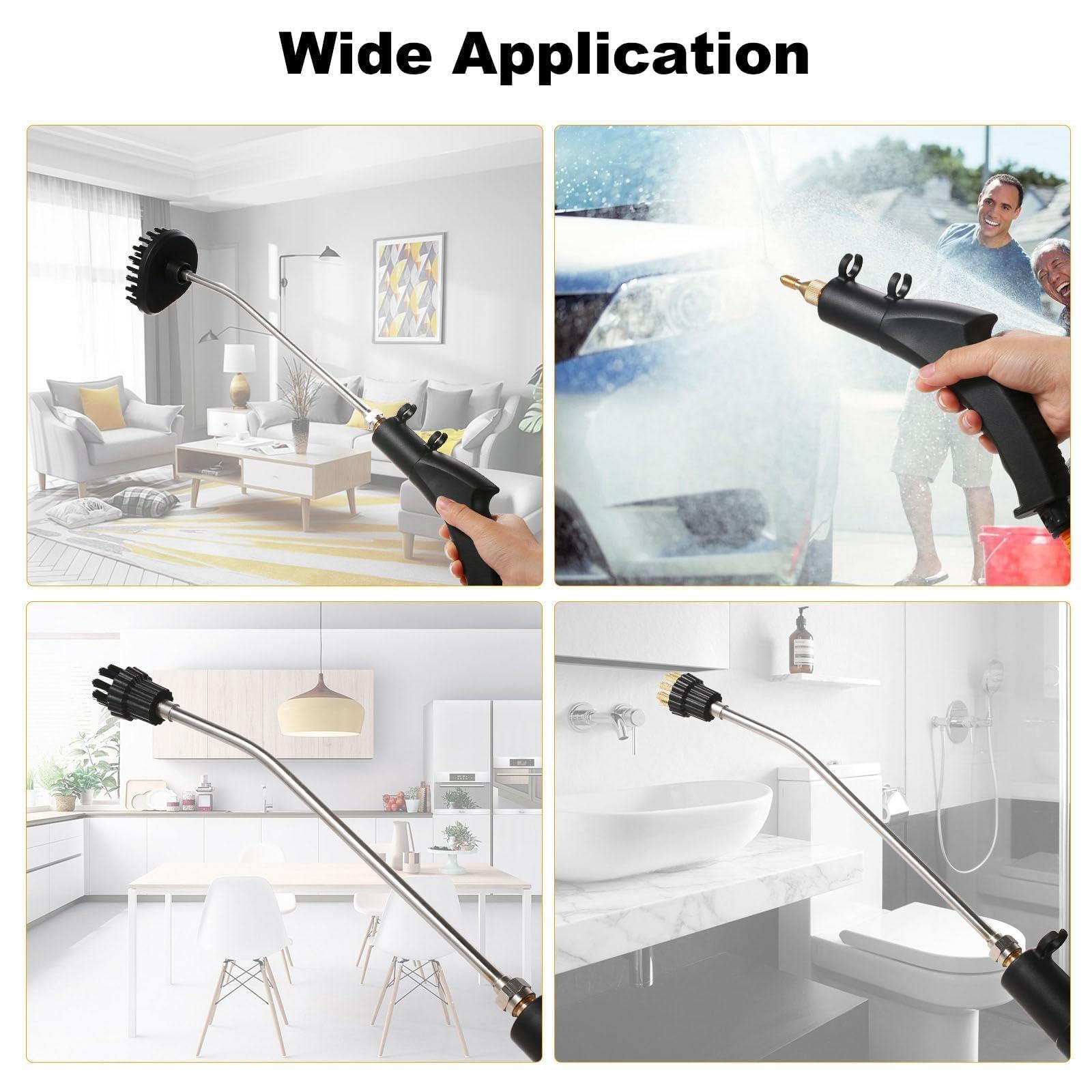 HEAXIY 2500W High Temperature Steam Cleaner with 3 Brush Heads, Handheld Household Cleaning Machine, Suitable for Kitchen Furniture Bathroom Car