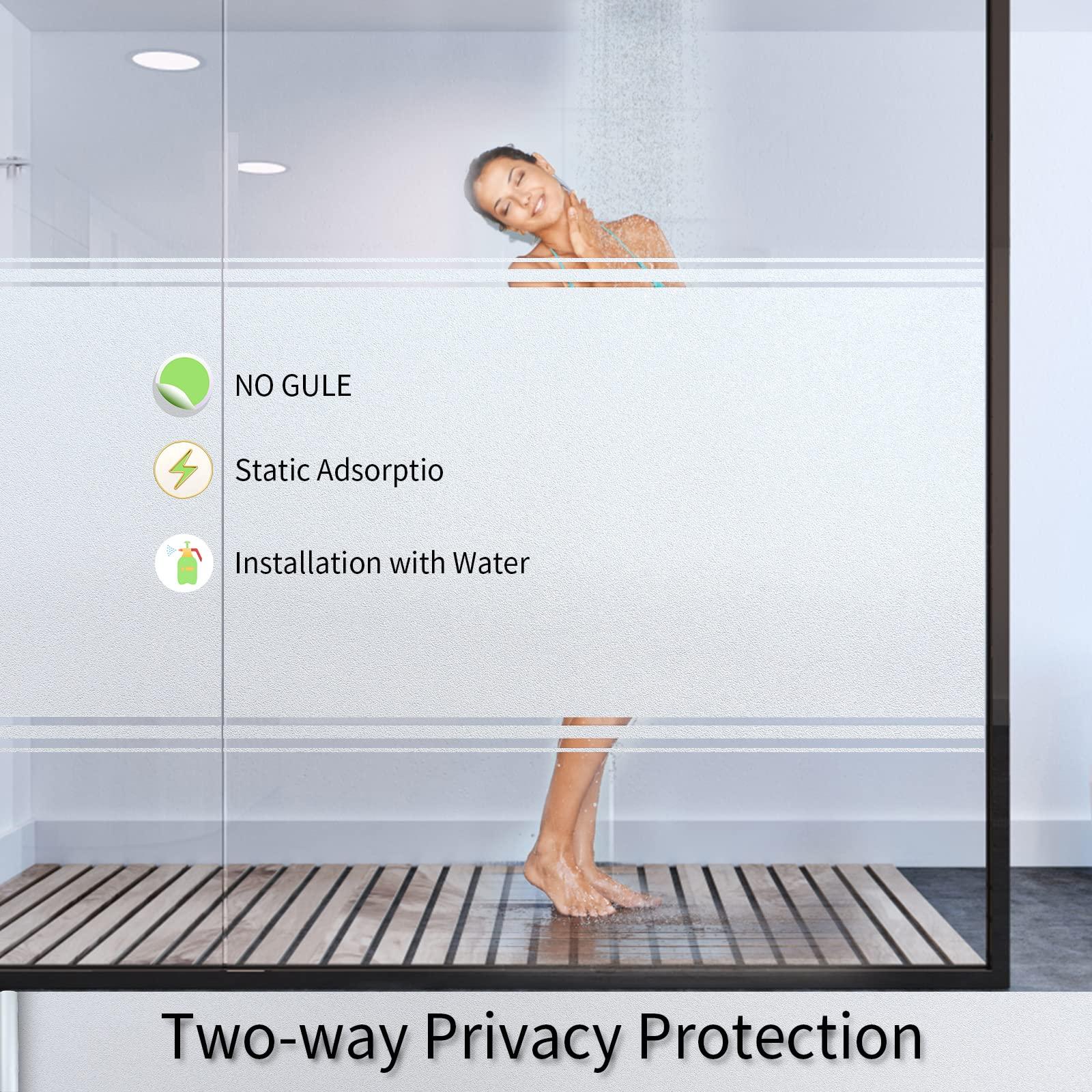 xiawei Frosted Glass Window Film with Tools,Reusable Window Privacy Film,Static Clings Window Film Kit for Home Bathroom and Office. (Pure, 29.6Inch196.9Inch)