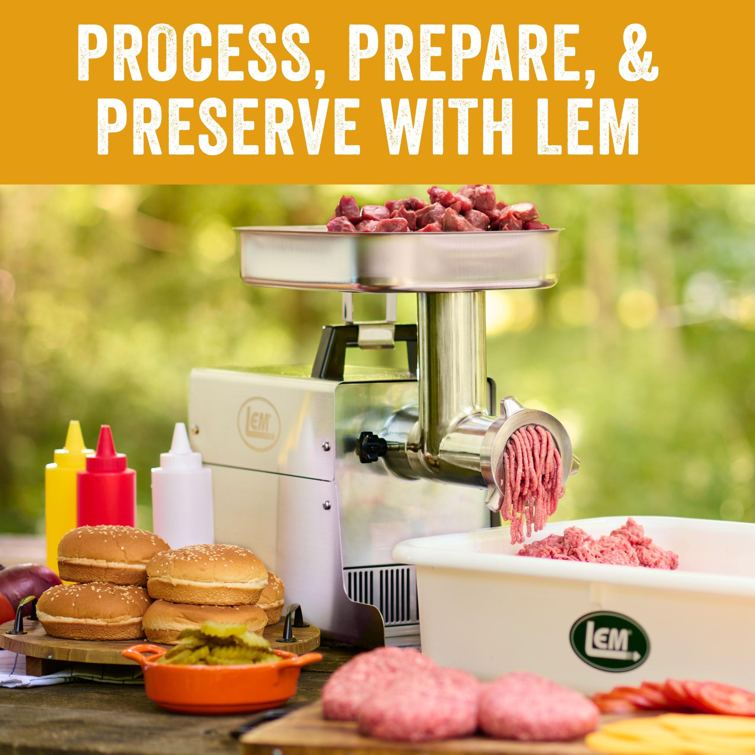 LEM LEM Products BigBite #5 Meat Grinder, 0.35 HP Stainless Steel Electric Meat Grinder Machine, Ideal for Occasional Use