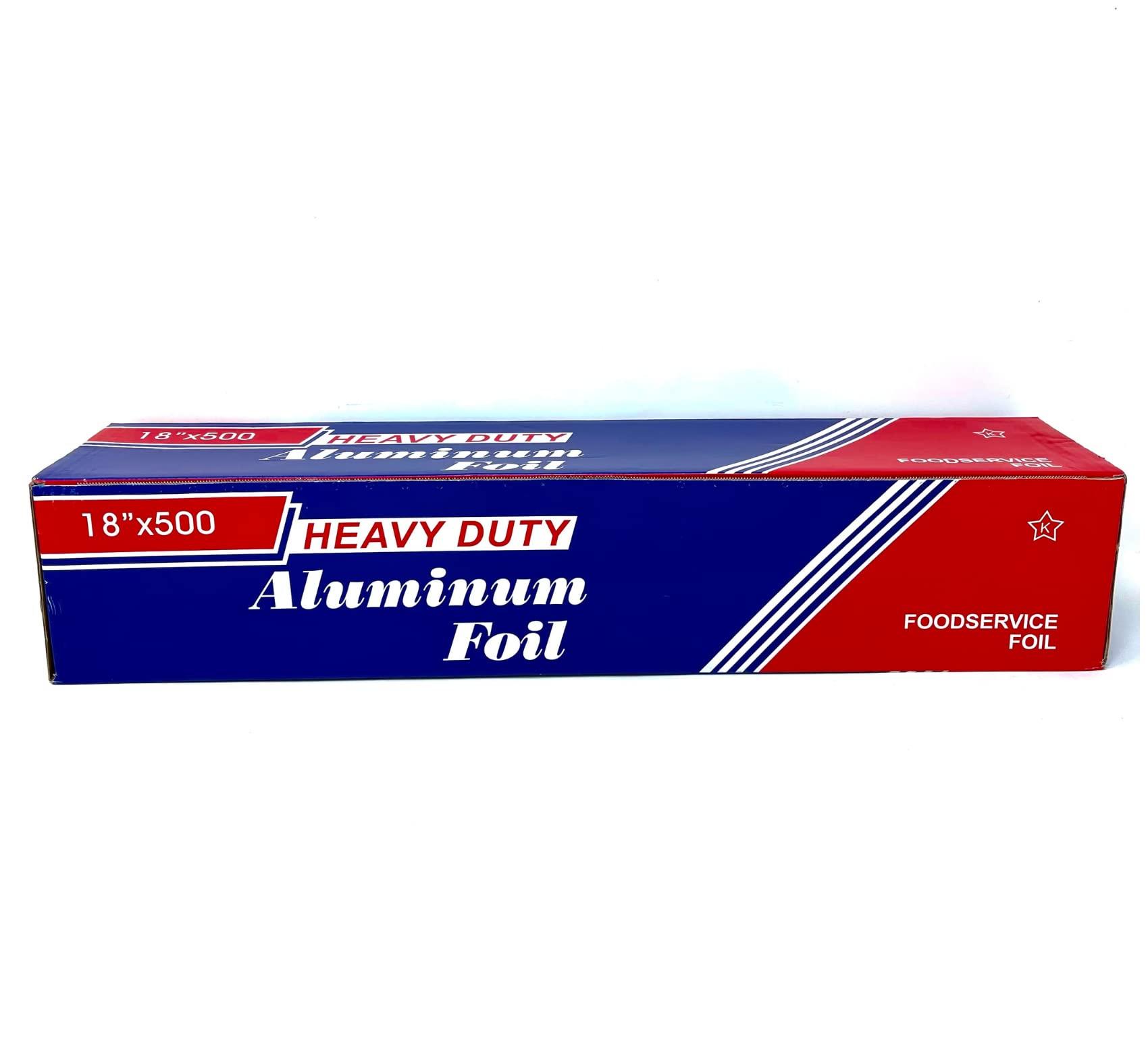 EJY IMPORT EJY IMPORT 18 x 500 Feet Heavy Duty Aluminum Foil Wrap | Commercial Grade for Food Service Industry | Aluminum Silver Foil for Cooking, Baking, Roasting, BBQ & Parties | 18\"x 500 Feet Long. (1)