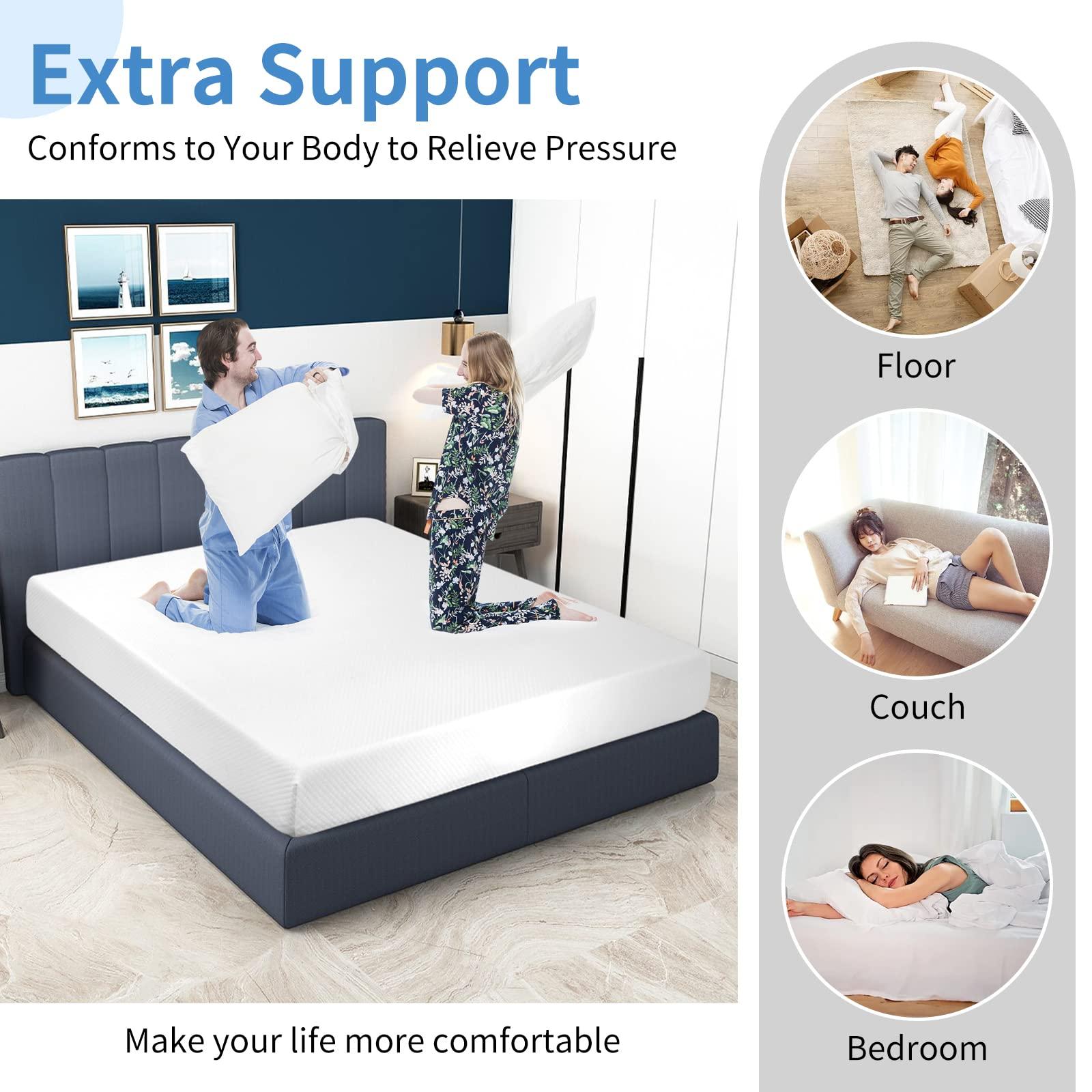 CL.HPAHKL CL.HPAHKL 5 inch Gel Memory Foam Mattress Comfort Full Mattress Medium Firm Mattresses Bed-in-a-Box CertiPUR-US Certified for Cool Sleep & Pressure Relief, White