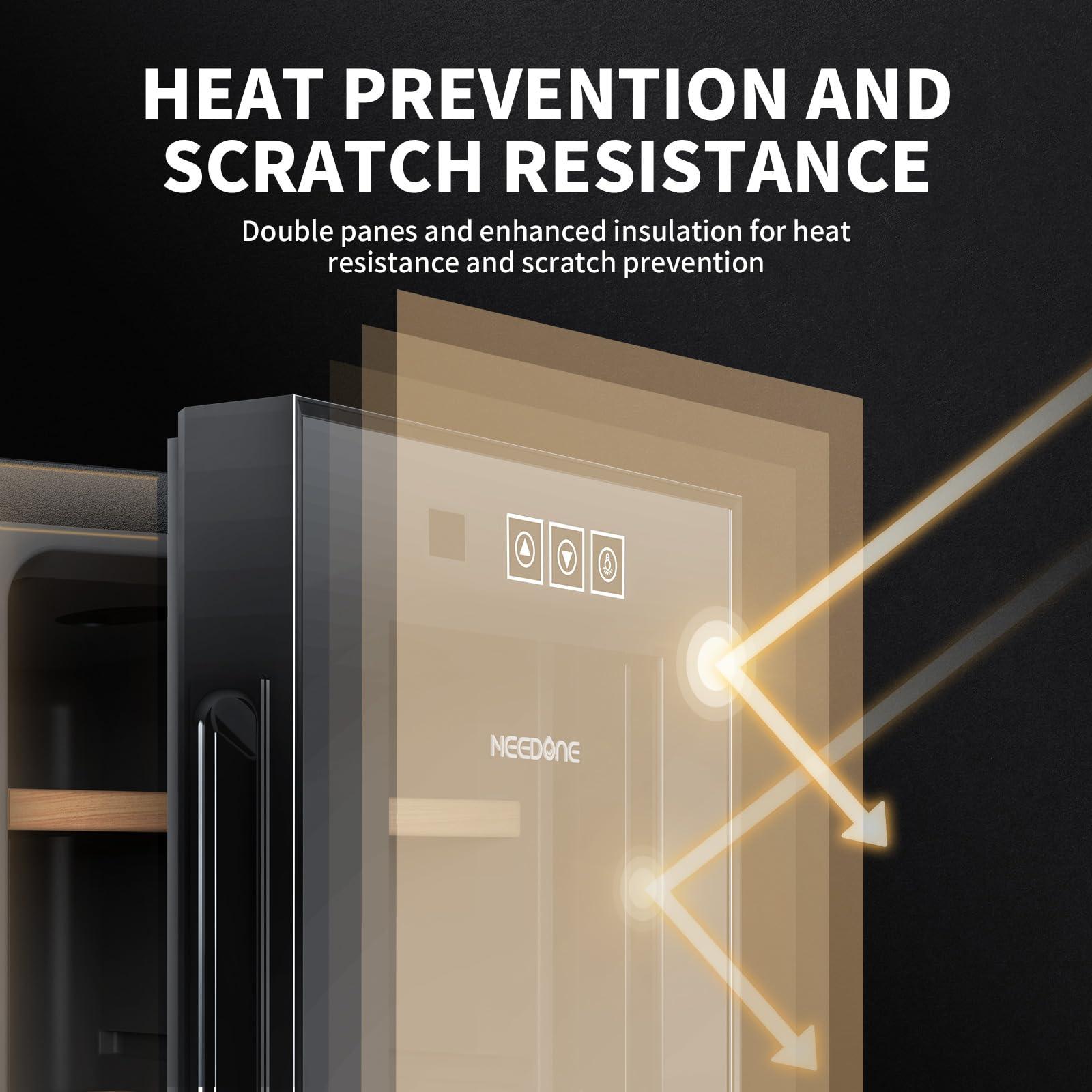 NEEDONE NEEDONE Humidor 16L, Electric Cooler Humidors for 100 Counts, Electronic Cabinet with Cooling Control, Spanish Cedar Wood Drawer Shelves, Digital Hygrometer Displays, Gift for Men