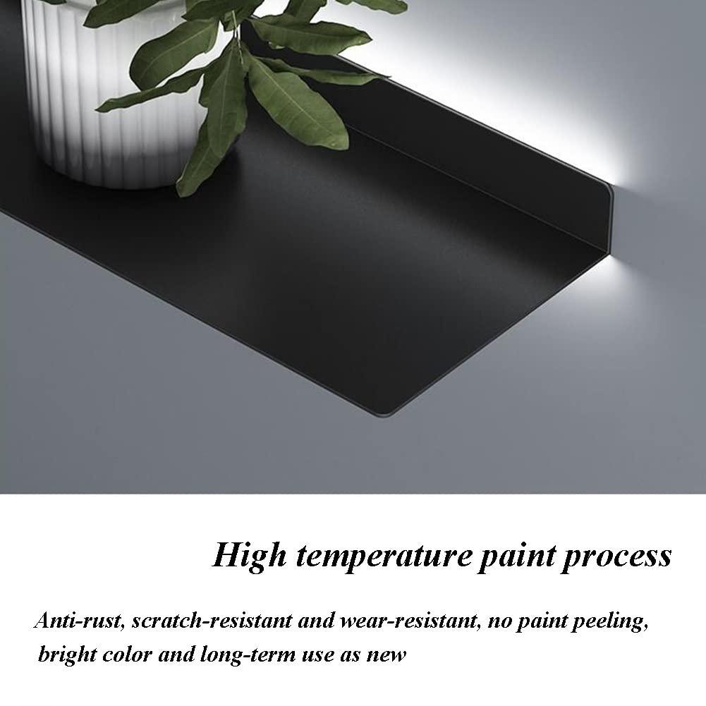 Etlegor Etlegor Floating Shelves Wall Mounted, Illuminated Wall Shelf Built-in LED Light Creative Metal Display Shelves for Plant Shelf Or Bookshelf, Wall Storage Shelf Contains Only 1 Piece