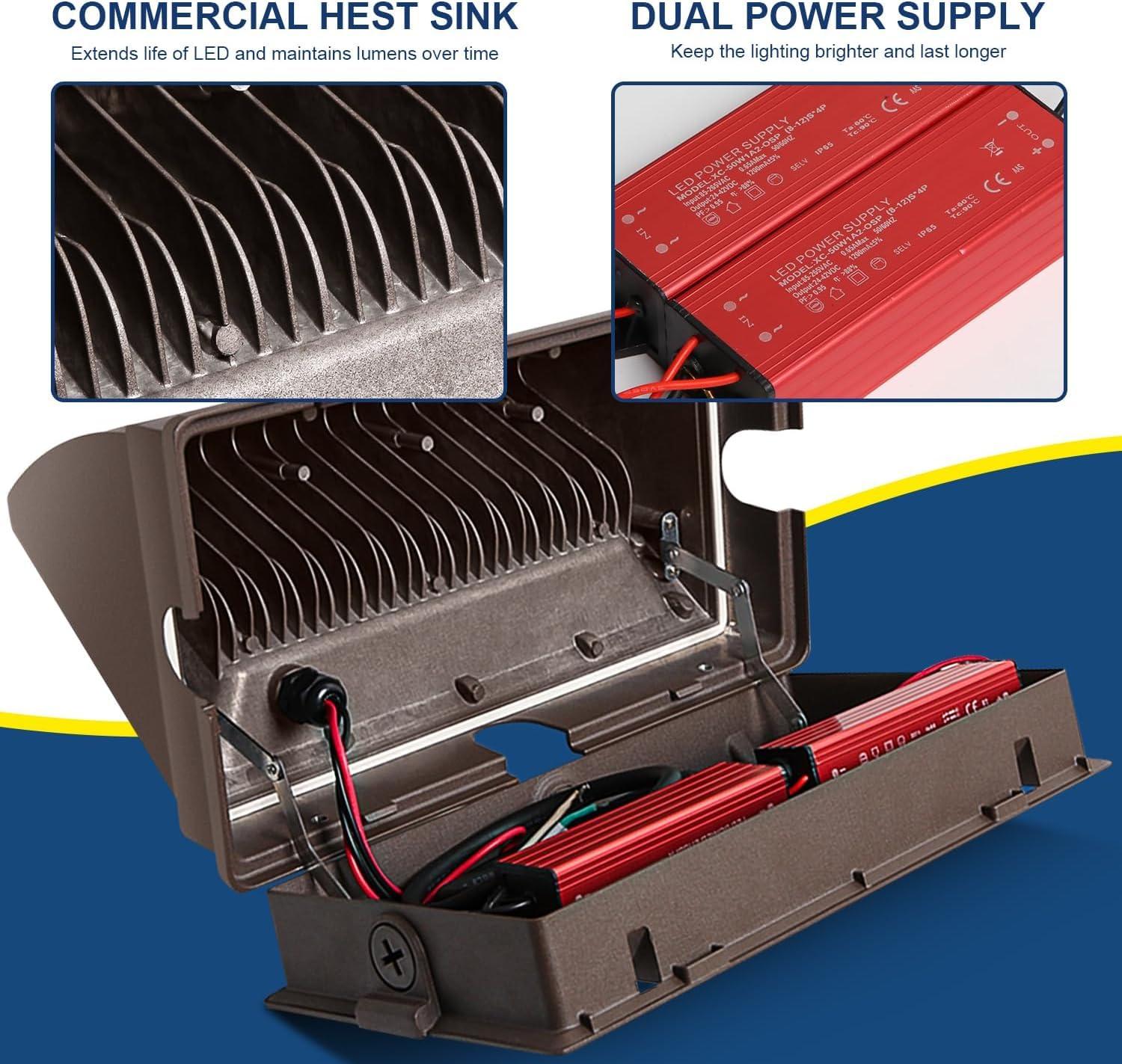 LEDMO LEDMO 120W LED Wall Pack Light 15840LM 840W HPS/HID Equivalent 5000K LED Security Flood Commercial and Industrial Outdoor LED Wall Lights for Parking Lots|Warehouses|Factories|House