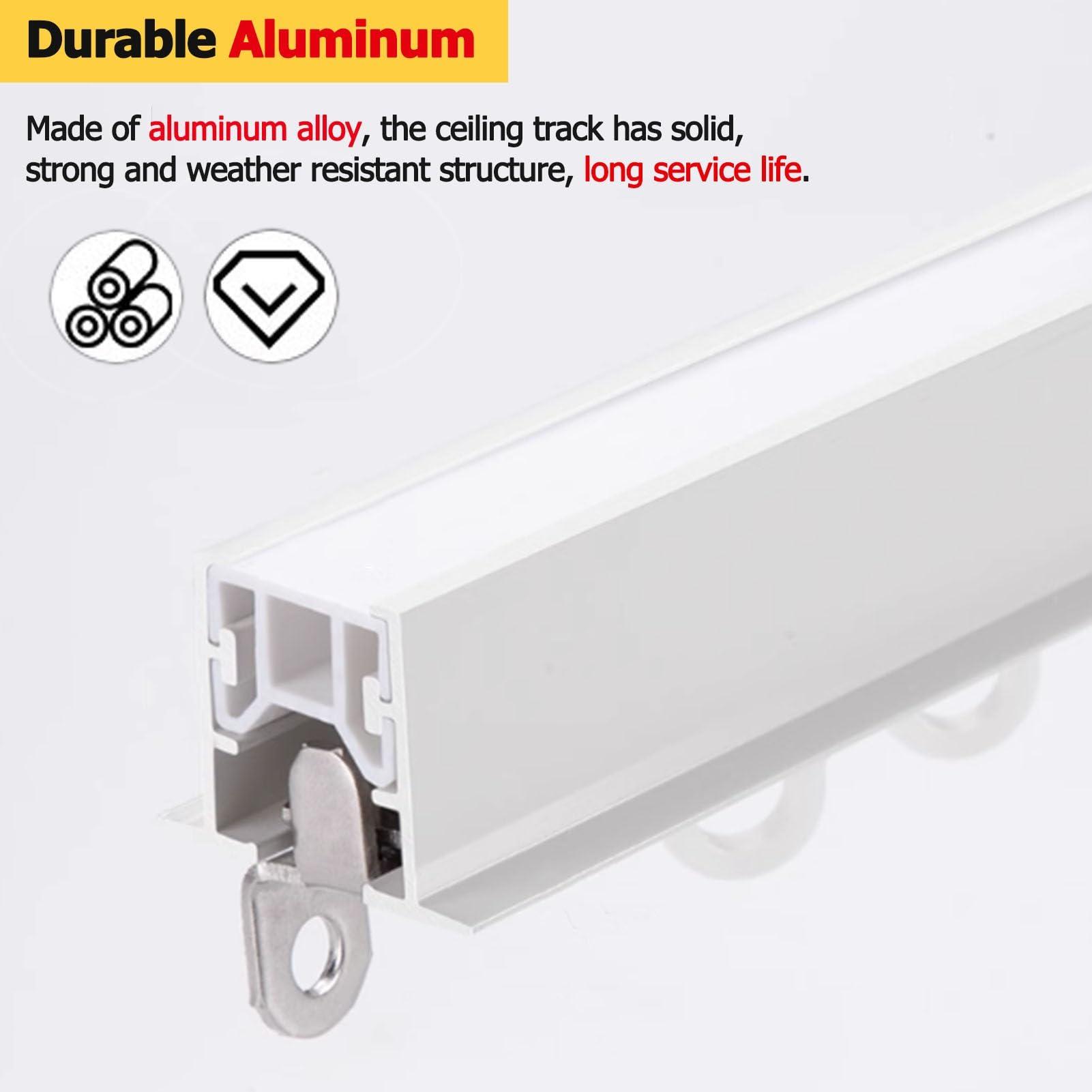 YXXSDP Room Divider Curtains Track, Flexible Cuttable Ceiling Track System/Area Privacy & Partition Bendable Rod, with Mute Rollers, for Homes Hotels Shower Classrooms (Size : 1.5m/4.9ft)