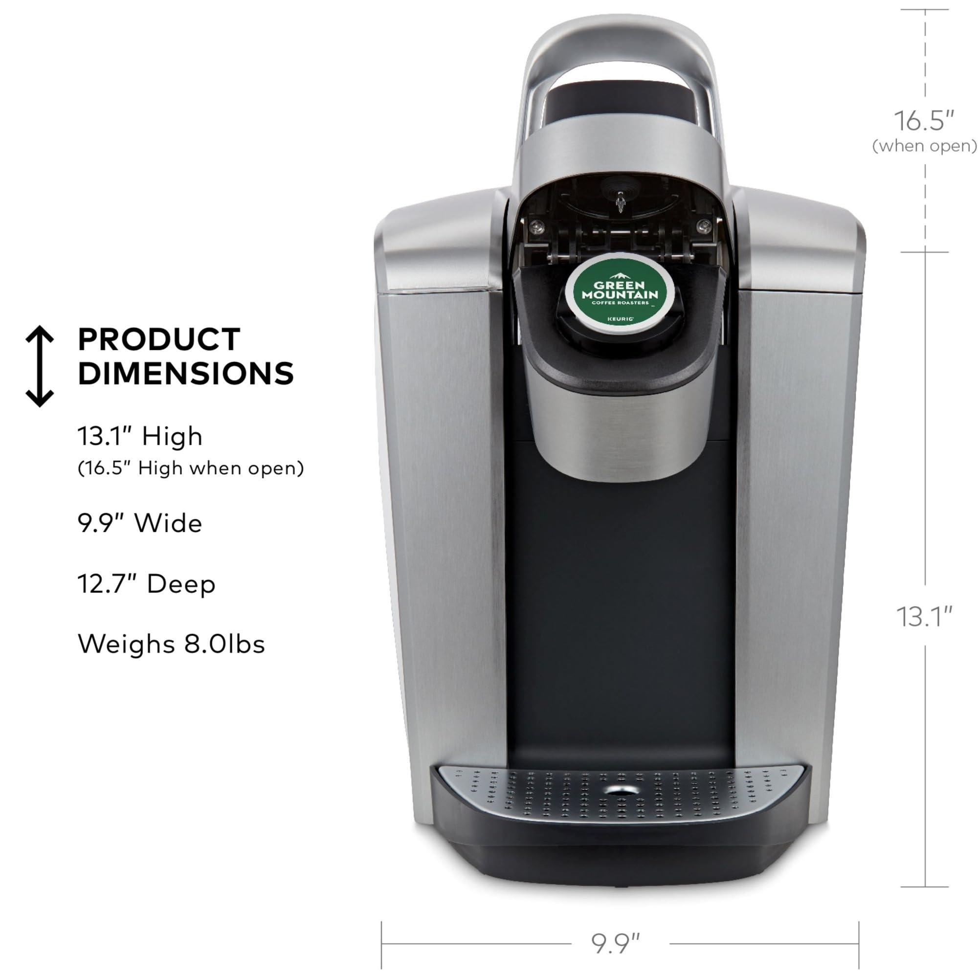 Keurig Keurig K-Elite Single Serve K-Cup Pod Coffee Maker, with Strength and Temperature Control, Iced Coffee Capability, 8 to 12oz Brew Size, Programmable, Brushed Silver