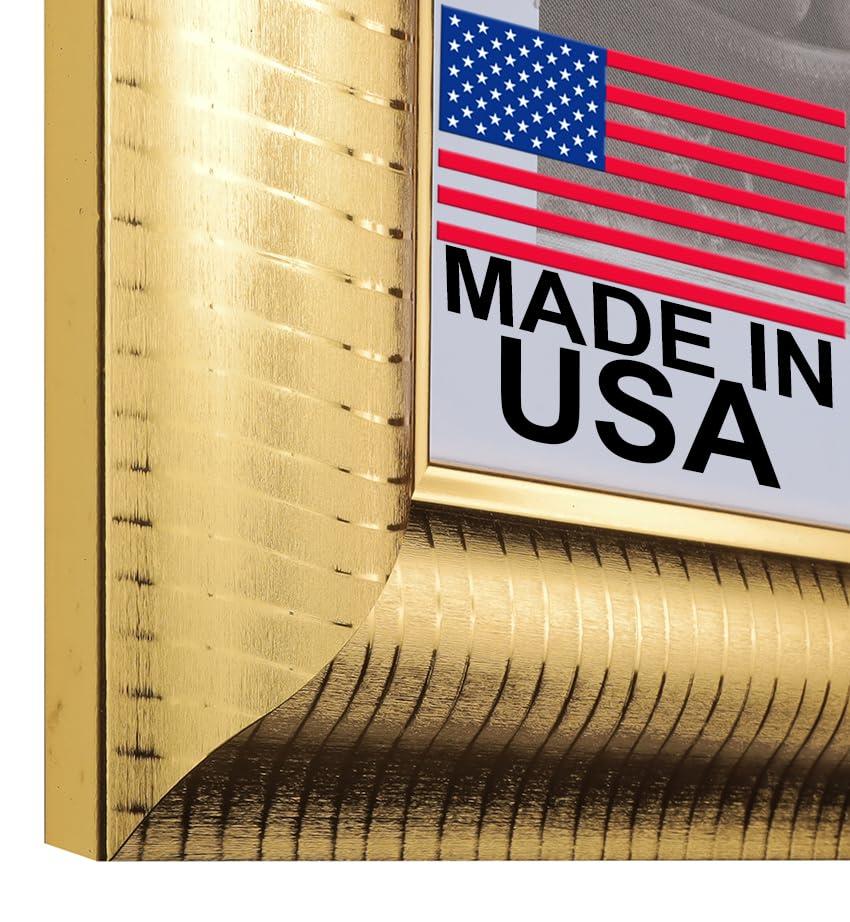 WHOLESALE ARTS AND FRAMES WHOLESALE ARTS AND FRAMES 3-5/8\" Polystyrene Millenial Modern Picture Frame 22x22 Metallic Gold by WholesaleArtsFrames-com 325 Series Made In USA