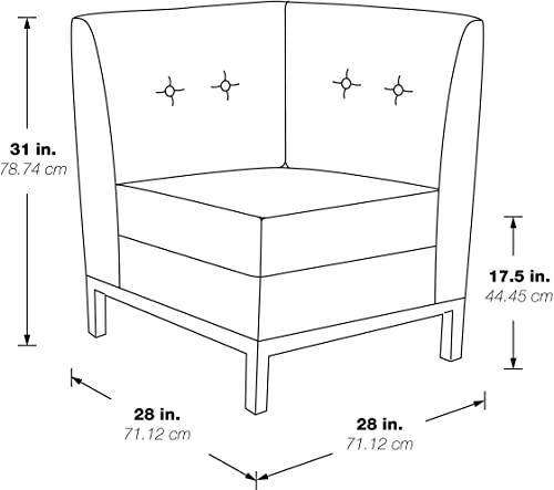 OSP Home Furnishings OSP Home Furnishings Wall Street Faux Leather Corner Chair with Chrome Finish Base, Espresso