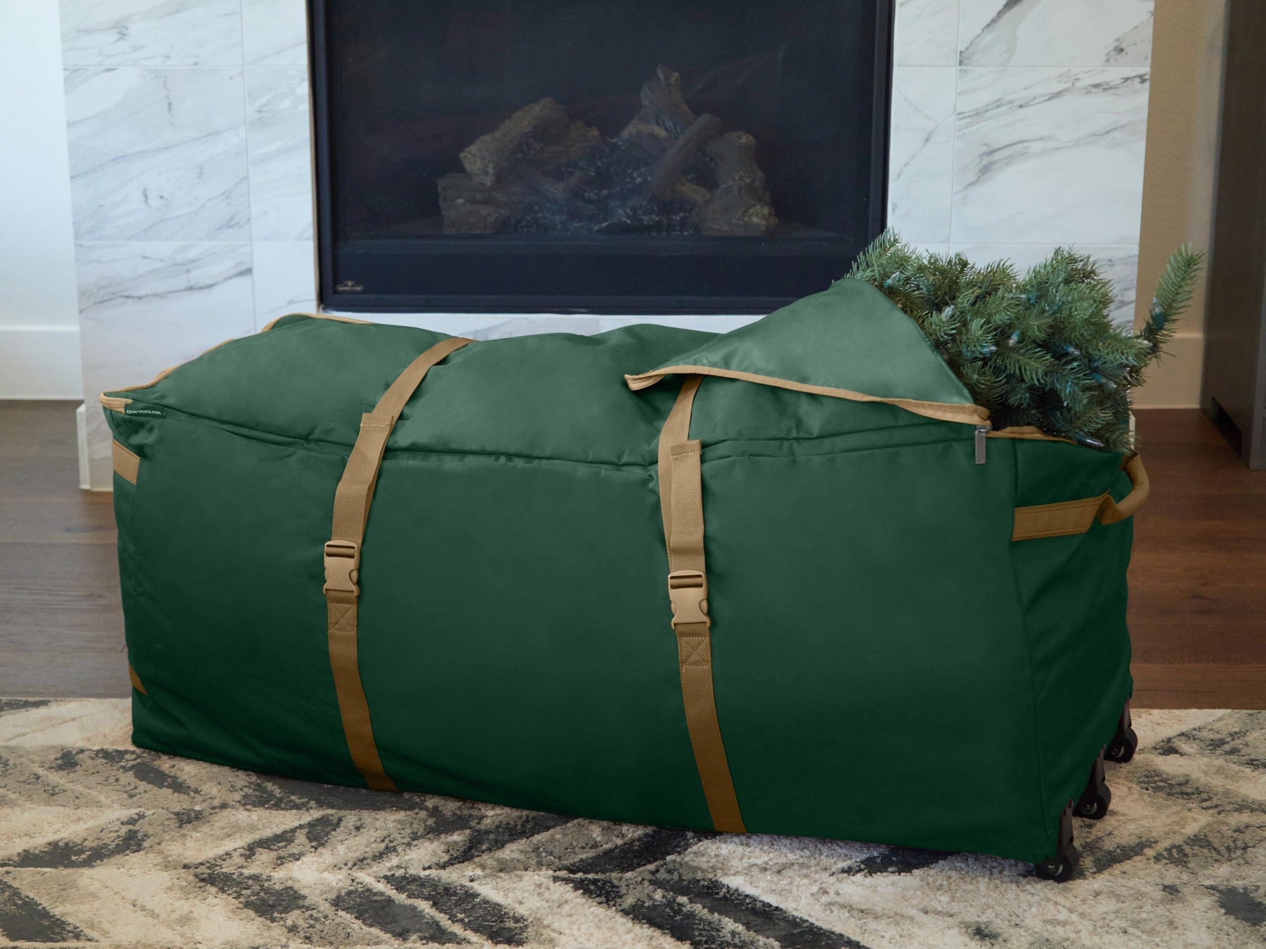 Covermates Covermates Keepsakes Christmas Tree Rolling Cinch Bag – Superior Protection, Padded Handles - Holiday Storage-Green