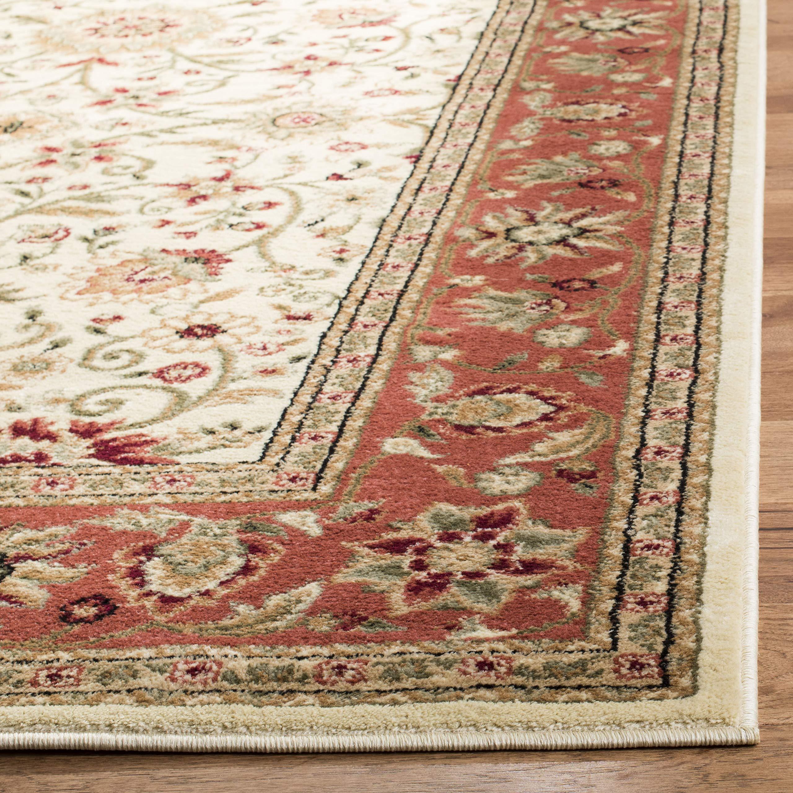 Safavieh SAFAVIEH Lyndhurst Collection 8' Square Ivory/Rust LNH212R Traditional Oriental Non-Shedding Living Room Bedroom Area Rug