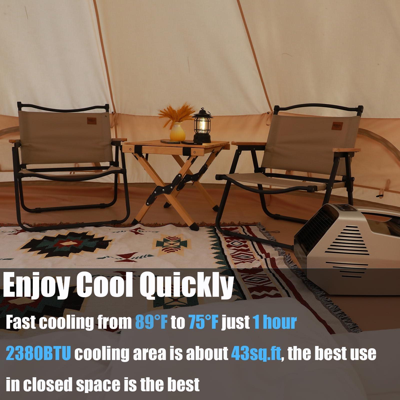 MOSSANTFUL Portable Air Conditioners Tent Air Conditioner Camping Air Conditioner Fast Cooling Portable Ac for Camping Portable Air Conditioner Camping Portable Ac for Truck Outdoor/Rvs/Fishing Or Pet yellow