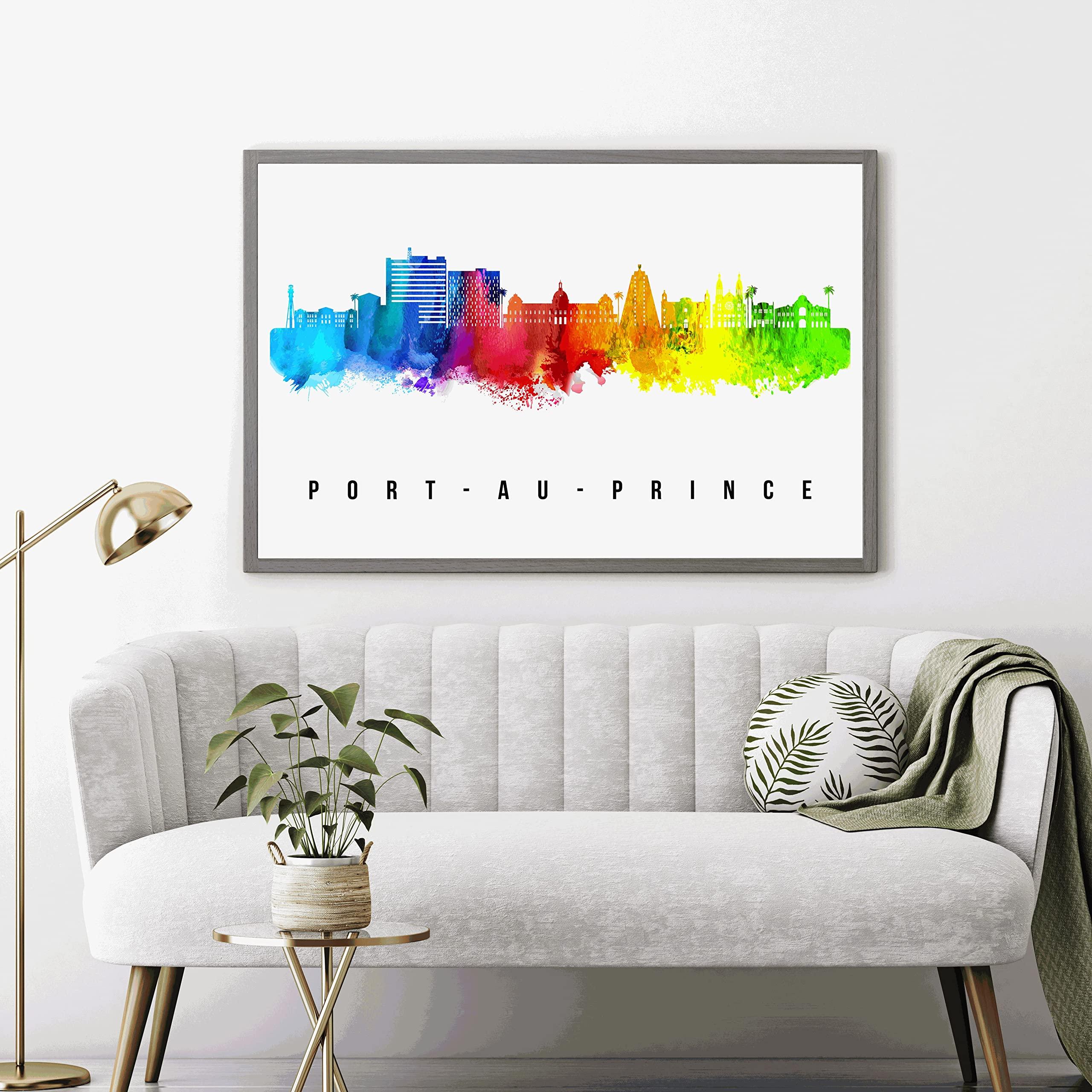 Generic Port Au Prince Skyline Haiti Poster, Port Au Prince Cityscape Painting, Port Au Prince Haiti Poster, Cityscape and Landmark Print, Home Wall Art, Office Wall Decor