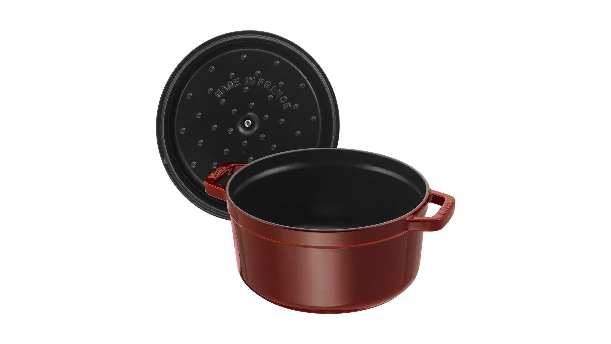 STAUB STAUB Cast Iron Roaster/Cocotte, Round, 26 cm, 5 L, Grenadine