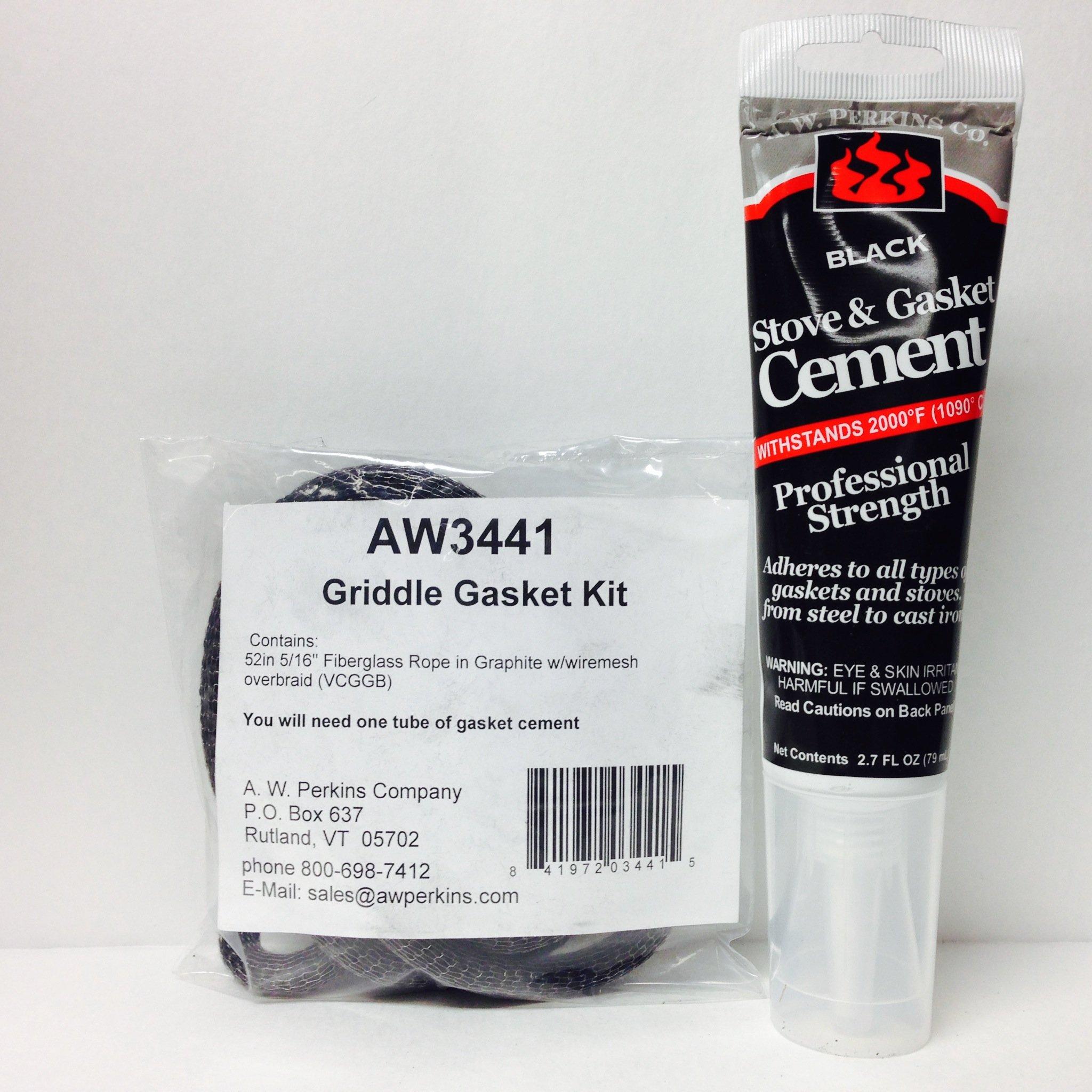 Perkins AW 3441 Griddle Gasket, Vermont Castings Mesh Kit Complete w/glue VC000-3441