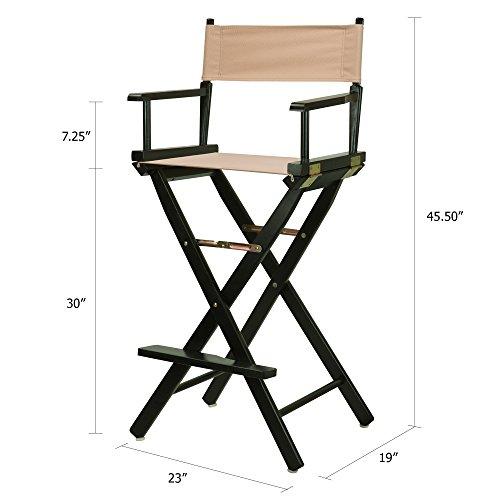 Casual Home Casual Home 30" Director's Chair Black Frame-with Tan Canvas, Bar Height
