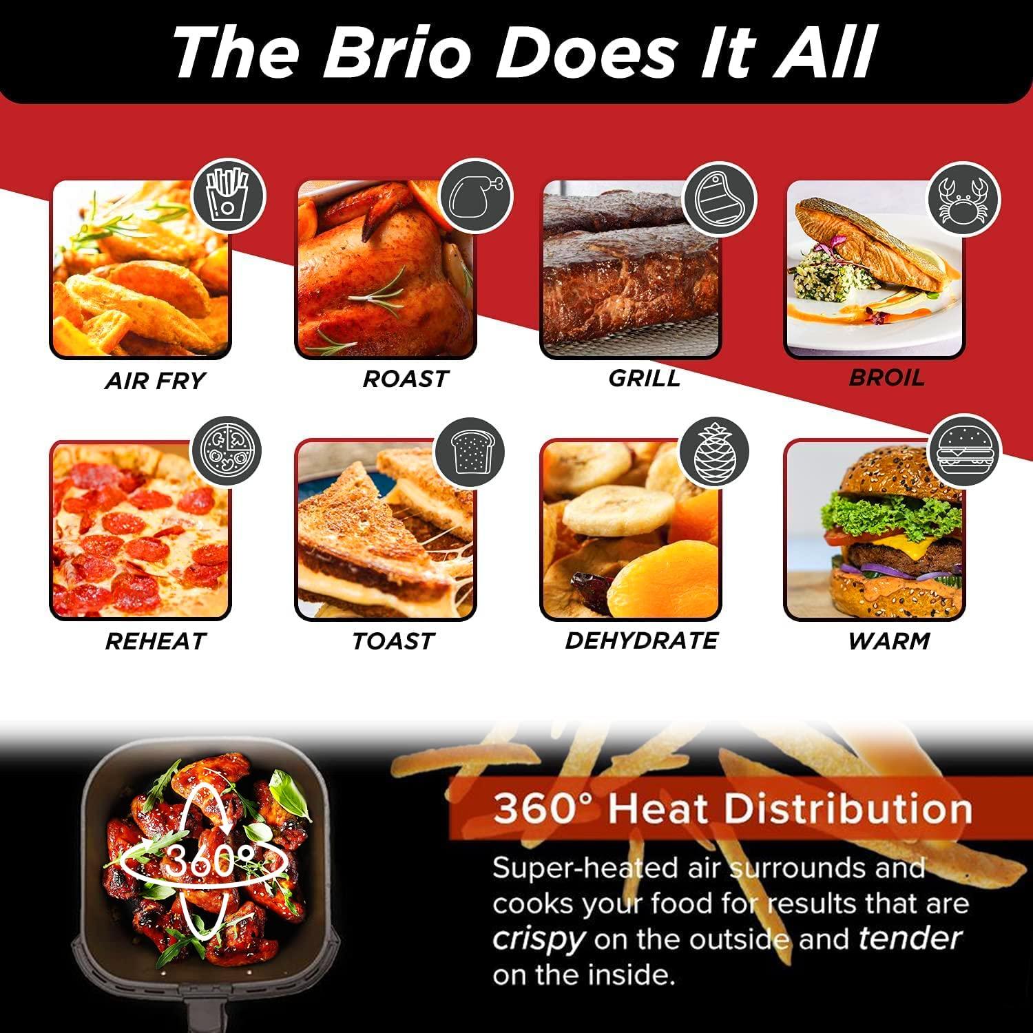 Nuwave Nuwave 6-quart Brio Healthy Digital Air Fryer with One-Touch Digital Controls, 6 Preset Menu Functions & Removable Divider Insert, Black